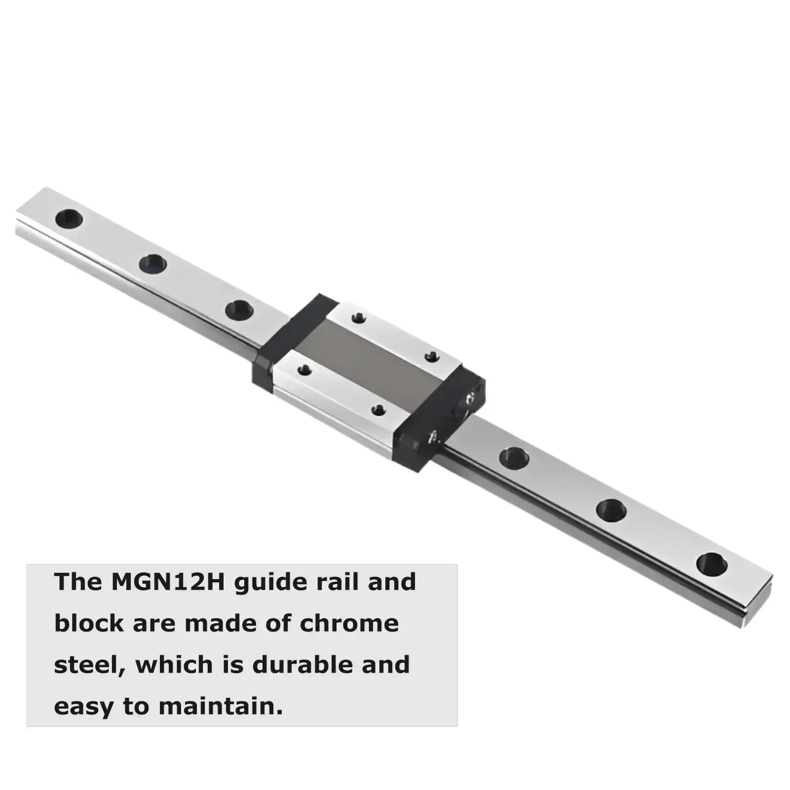 MGN12H 300mm Linear Rail Guide With Sliding Block For CNC Machines And 3D Printers, High Rigidity Bearing Steel Rails, Smooth Low Noise Motion, Easy Installation And Precise Alignment - Image 4