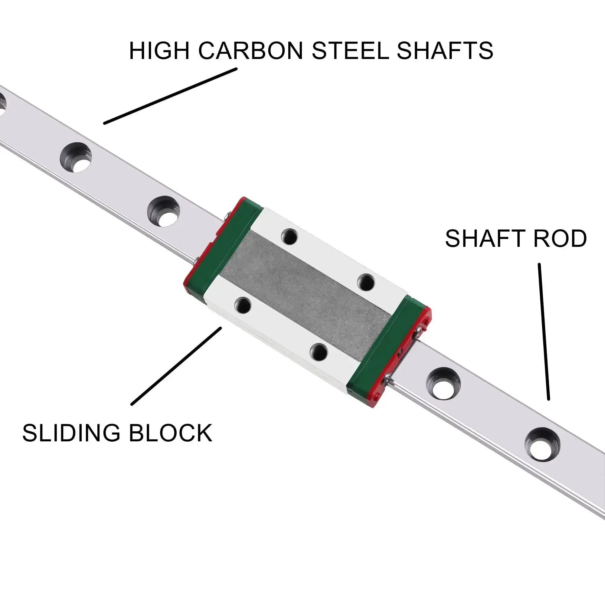 MGN12H 450mm Linear Rail Guide With Sliding Block Built For DIY CNC Routers Lathes Mills And More Smooth Precise Motion Heavy Duty Linear Guide System With Rubber End Stops 12mm Rail Width 8mm Height - Image 4