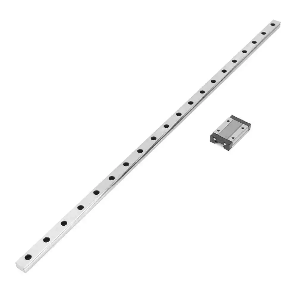 Black Miniature Linear Rail Guide With Slide Block 12mm Wide 500mm Length Built For High Rigidity 4 Point Contact And Smooth Precision Motion In Automation CNC Robotics And Precision Equipment - Image 2