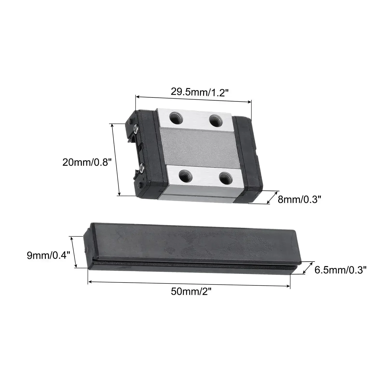 MGN9C Bearing Steel Carriage Block With Plastic Anti Fall Strip For 9mm Linear Motion Slide Rail Guide Black Durable Carriage For 3D Printers And CNC Machines Smooth Sliding And High Strength - Image 7