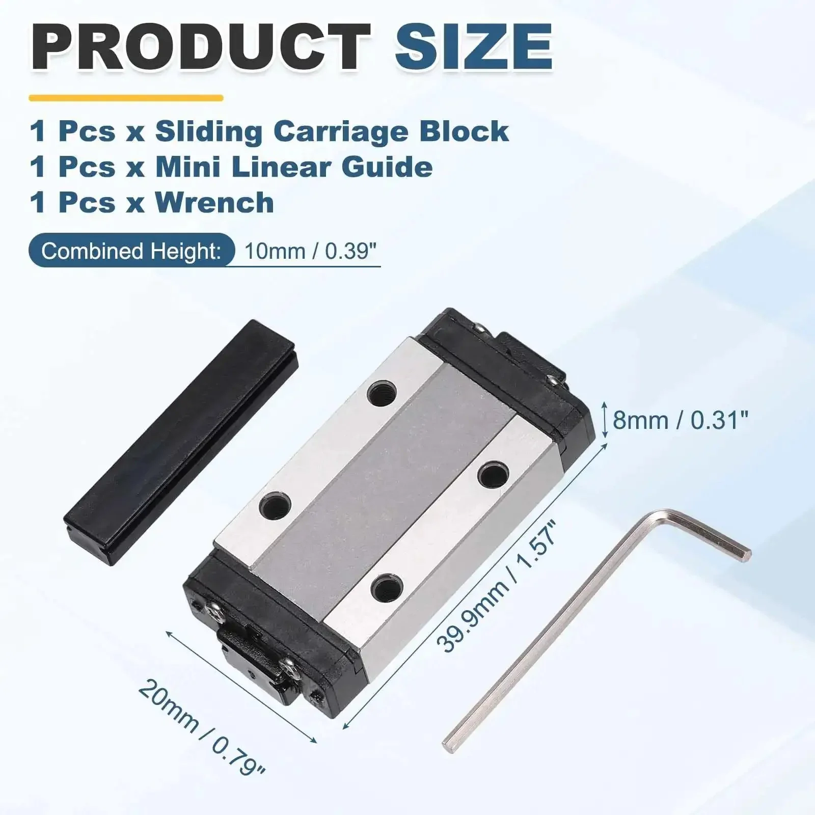 MGN9H Linear Bearing Carriage Block With Mini Guide And Wrench For 9mm Linear Motion Rails Ultra Smooth Sliding Ready For 3D Printers And CNC Machines No Play Easy Mount - Image 6