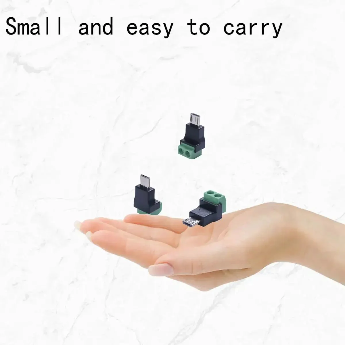Micro USB 2Pin Solderless Charging Connector Crimp Adapter 5V 3A No Data Transfer for DIY Repair No Soldering Required Micro USB 2.0 Screw Terminal Plug With 2Pin Green Terminal 3 Pack - Image 2