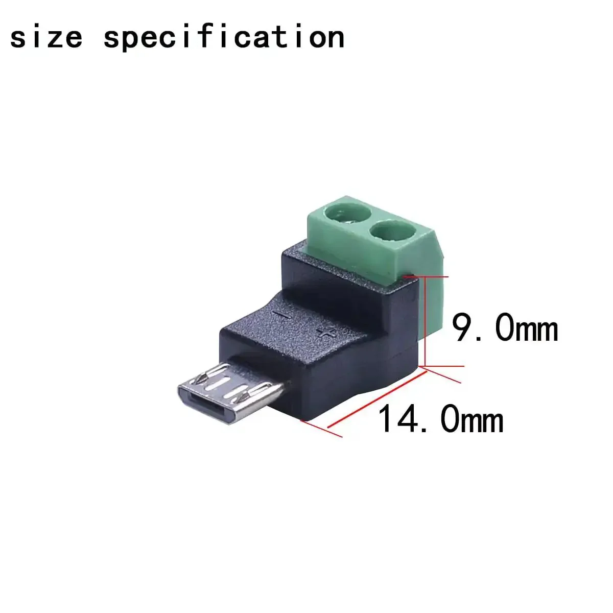 Micro USB 2Pin Solderless Charging Connector Crimp Adapter 5V 3A No Data Transfer for DIY Repair No Soldering Required Micro USB 2.0 Screw Terminal Plug With 2Pin Green Terminal 3 Pack - Image 3
