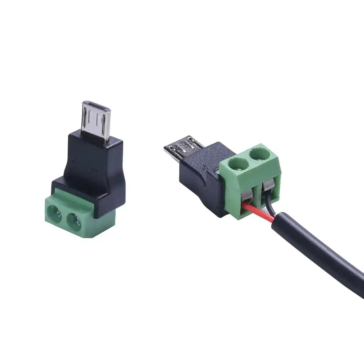 Micro USB 2Pin Solderless Charging Connector Crimp Adapter 5V 3A No Data Transfer for DIY Repair No Soldering Required Micro USB 2.0 Screw Terminal Plug With 2Pin Green Terminal 3 Pack - Image 4