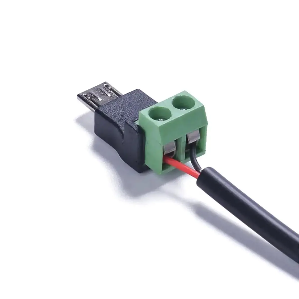 Micro USB Male To 2 Pin Screw Terminal Adapter Solderless Connector For Charging Phones Cameras And Small Appliances Green PVC Copper Wiring With Easy Screw Terminals - Image 3
