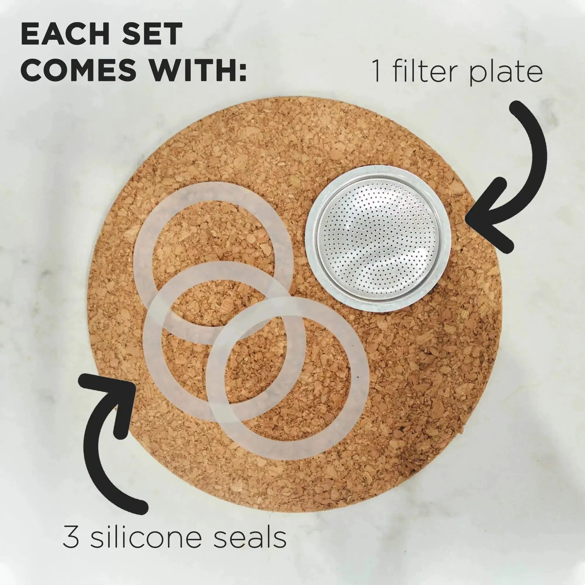 Milano Stovetop Espresso Maker Gasket Set With 3 Silicone Seals And 1 Replacement Filter Screen Kit For Moka Pots Fits Like A Glove Durable Parts To Keep Your Espresso Flowing - Image 4