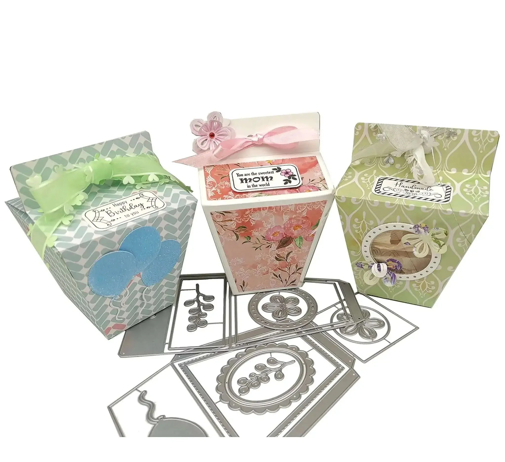 Milk Box Gift Box Die Cut Set For Paper Craft And Scrapbooking, Metal Cutting Dies For Treat Boxes And Present Packaging, DIY Card Making, Box Frame And Layered Design Pack - Image 4