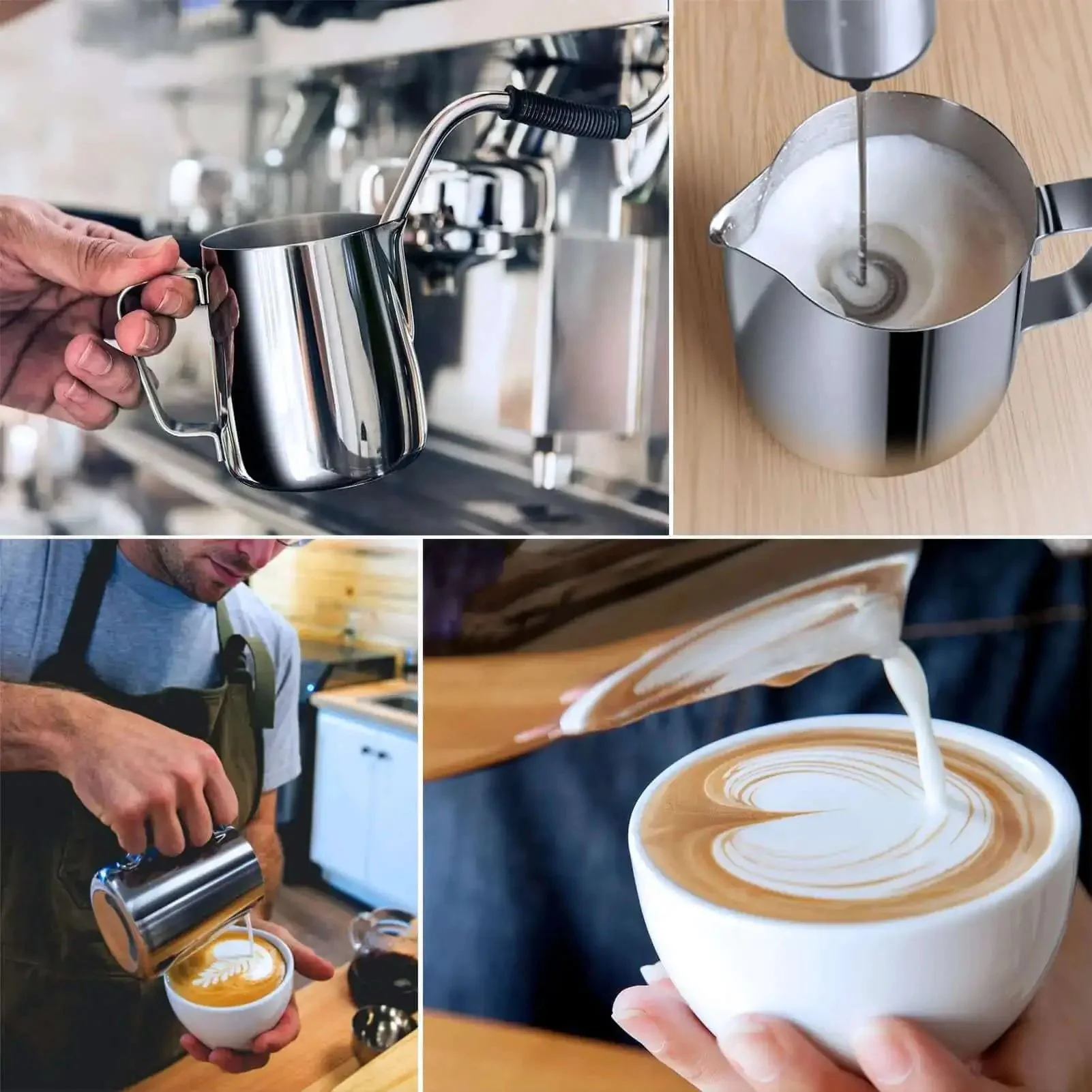 Milk Frothing Pitcher 16oz 480ml Stainless Steel Steaming Cup With Latte Art Pen For Frothing Milk, Perfect For Lattes Cappuccinos Espresso And Home Barista Tools At The Coffee Bar - Image 5