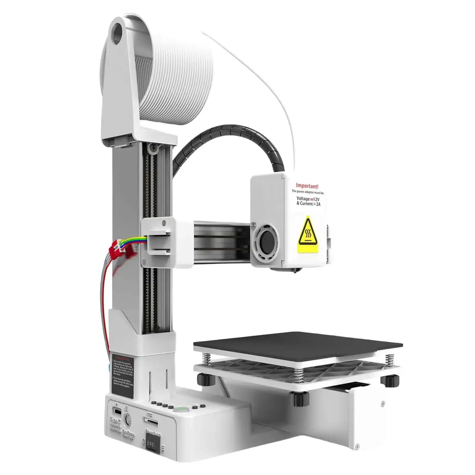 Mini 3D Printer for Beginners, Fully Assembled Desktop Printing Machine With High Precision 0.05mm Layer Resolution, Supports 1.75mm PLA and TPU, Compact 4 By 4 By 4 Inch Build Area for Home Use, White