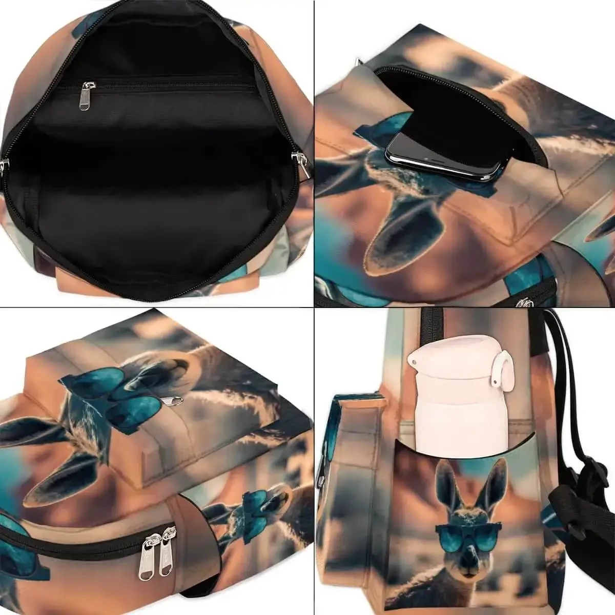 Mini Backpack Purse For Women With Adjustable Straps, Cute Daypack Carryall For Travel, Work Or School, Lightweight Soft Shoulder Bag, Kangaroo Pocket Sunglasses Holder, Multi Functional Casual Bag For Ladies - Image 3