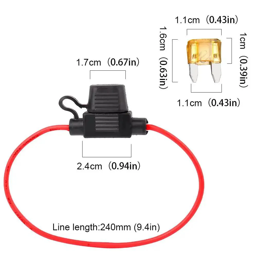 Mini Blade Fuse Holder 18 AWG Waterproof Inline Fuse Kit With 5A ATM Fuses 2 Pack For Cars Trucks Audio Systems And DIY Electrical Projects Built To Last In Harsh Weather And Rough Road Environments With Tin Plated Copper Conductors - Image 4