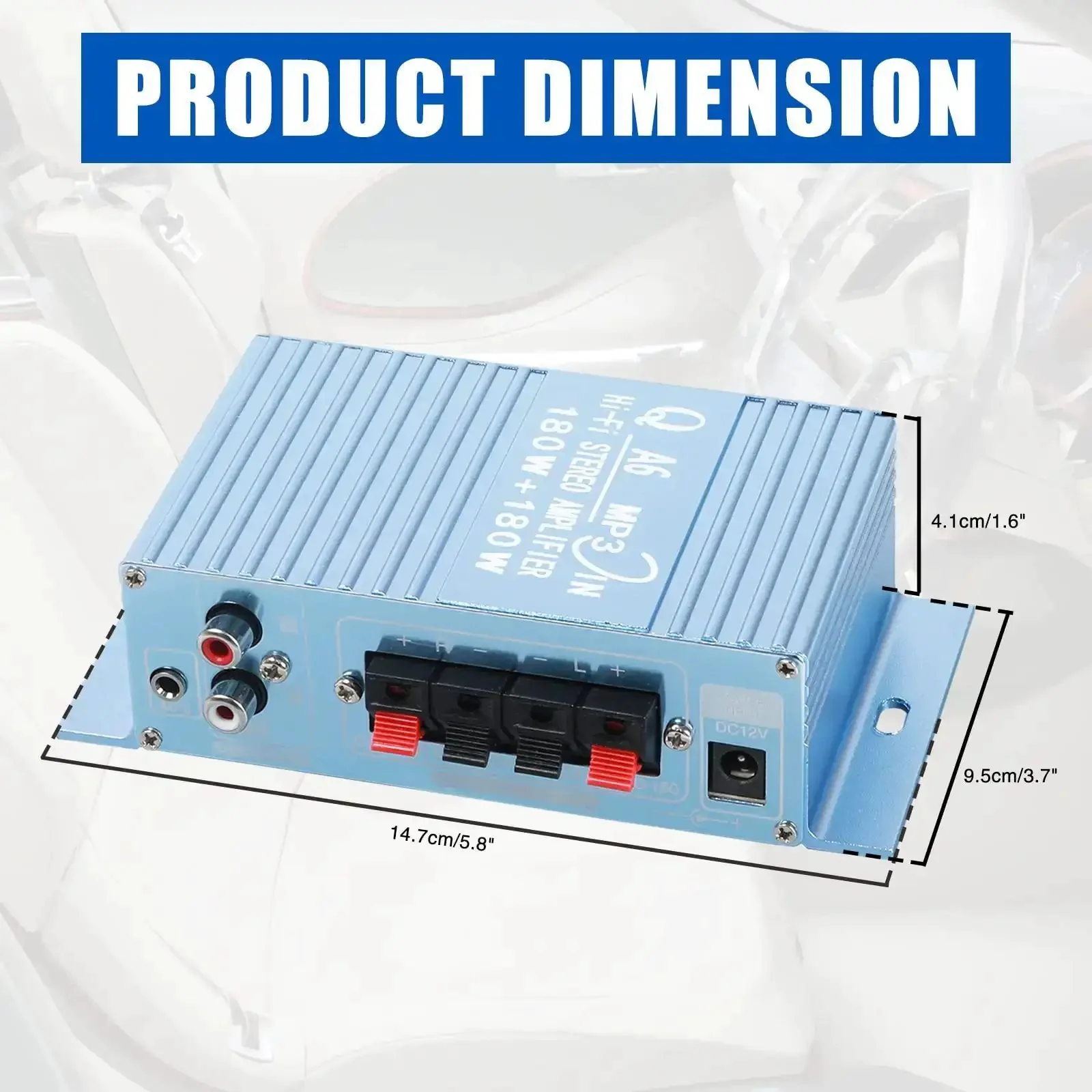 Mini Car Audio Amplifier With Bass Boost And Volume Knobs, 2 Channel Hi Fi Stereo Receiver, 40W Output, DC 12V-15V, Compact Power Amp For Cars, Motorcycles, Golf Carts, And PC Speakers - Image 3