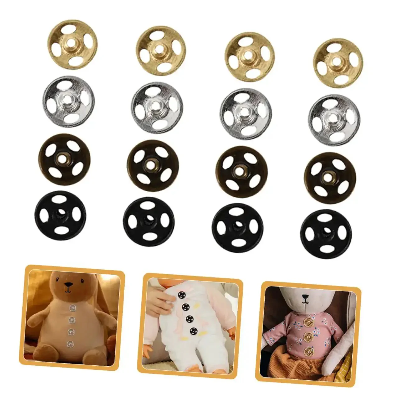 Mini Colored Button Set for Doll Clothes and DIY Sewing Projects, 120Pcs Tiny Round Snap Fasteners for Crafts, Replacement Buttons for Sewing Pros and DIYers - Image 2