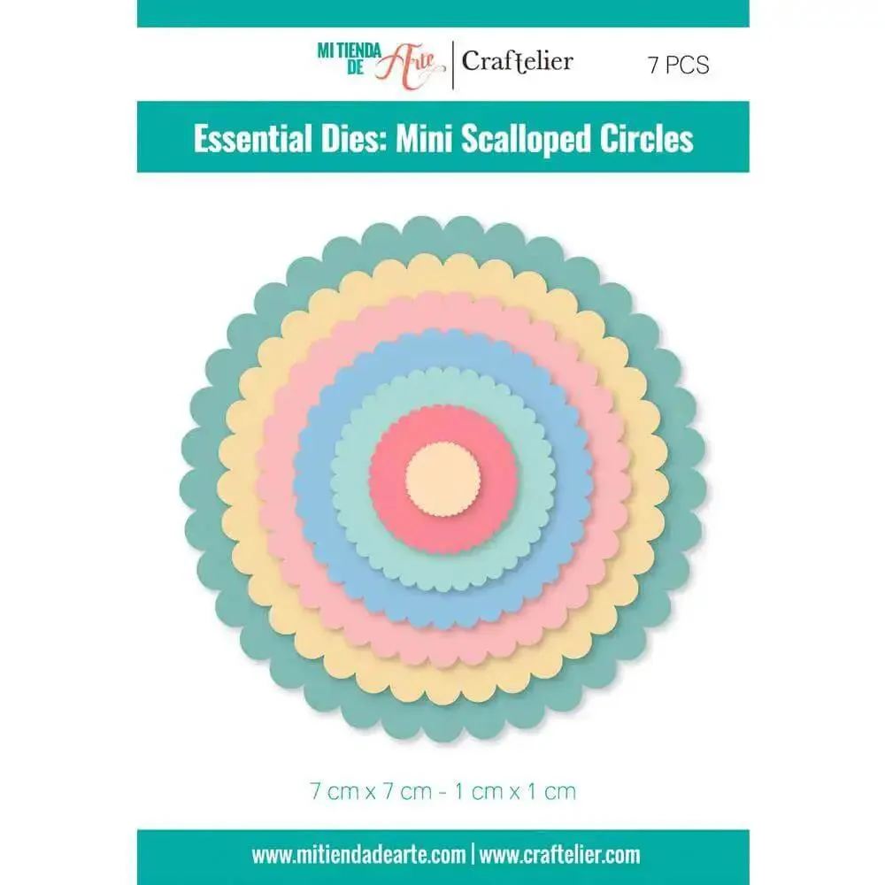 Mini Die Set For Scrapbooking And Card Making - 7 Scalloped Circle Dies, Perfect For Paper Cardstock EVA Foam Plastic And More, Sizes From 1 To 7 Cm, Easy Cut Craft Essentials For DIY Decorations And Invitations, Photo Albums, And Gift Tags - Image 3