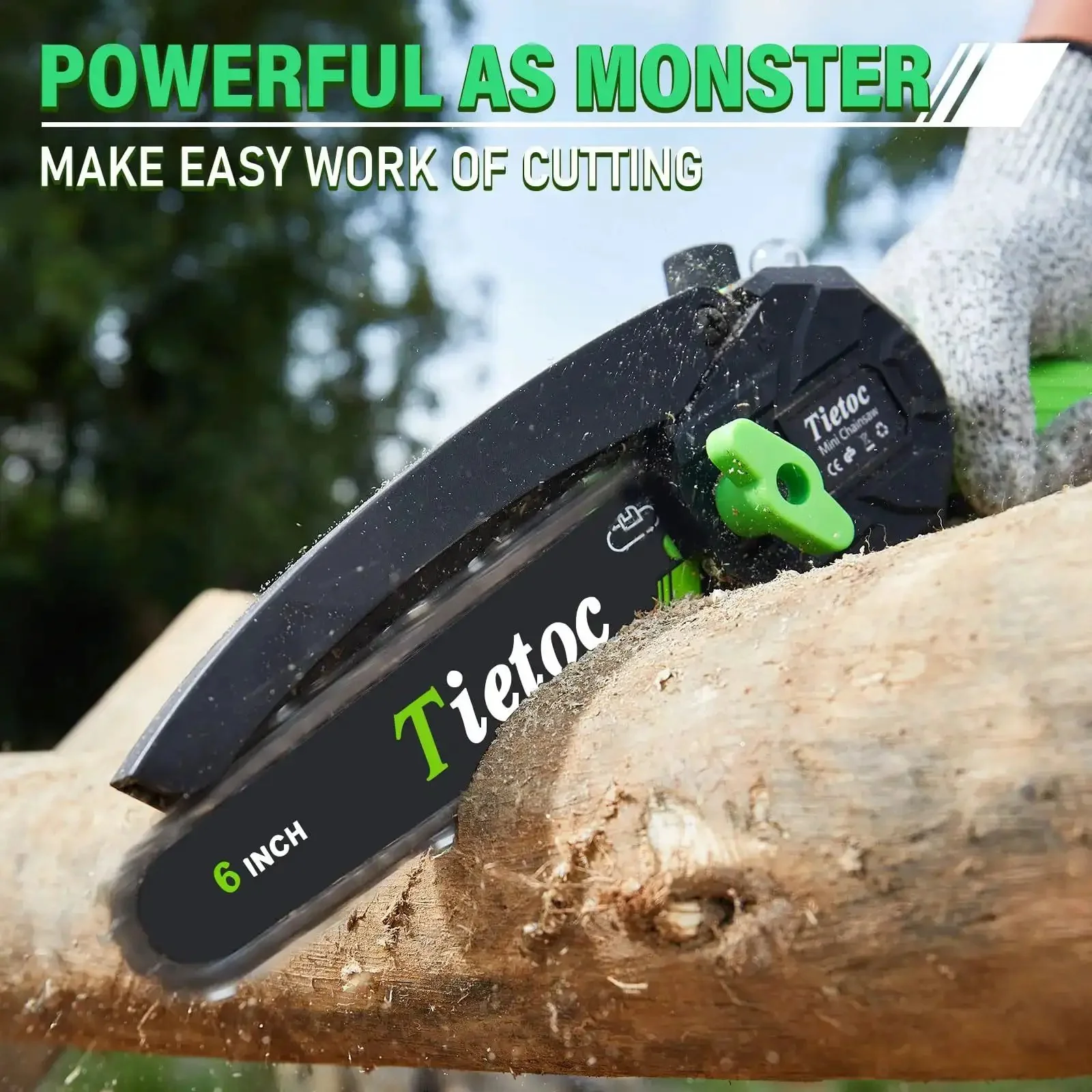 Mini Electric Chainsaw 6 Inch Cordless Handheld Saw With 880 Watt Motor Auto Oiler For Easy Branch Trimming In Yard And Garden A Real Game Changer For Men Dad Husbands Garden Tools Gift 2025 - Image 2