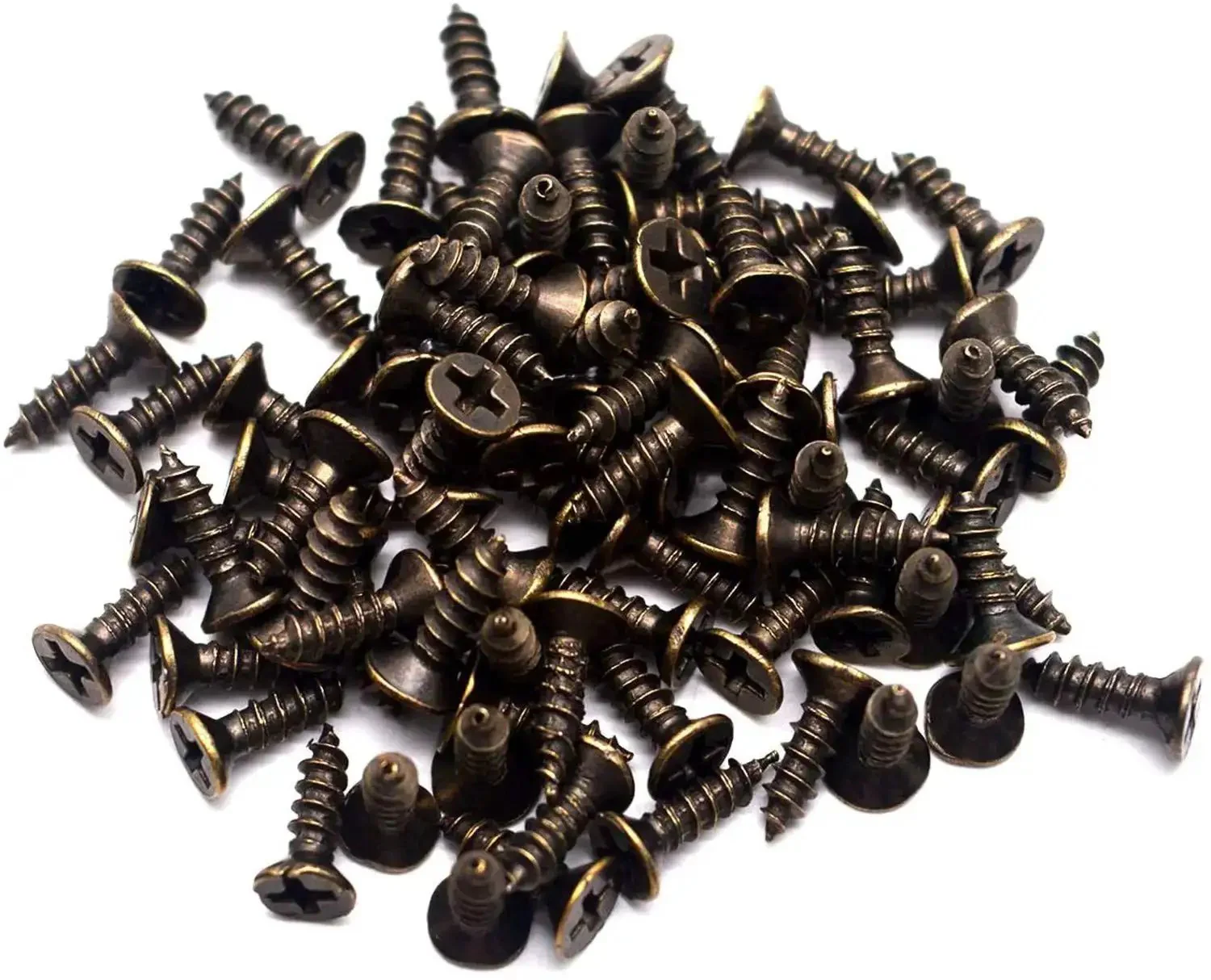 Mini Hinges Set 50 Pieces 1 Inch By 0.7 Inch 180 Degree Rotation With Mounting Screws Bronze Tone For Jewelry Box Dollhouse Miniature Furniture Cabinet Closet - Image 2