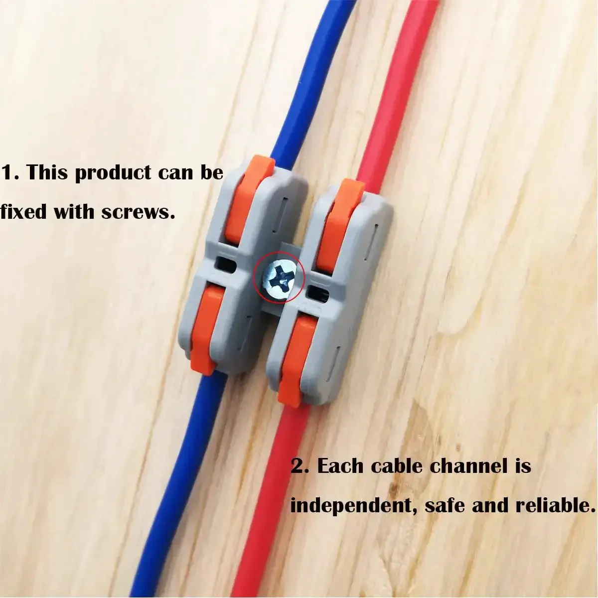 Mini Lever Nut Wire Connector Set SCH-2 With Plug-And-Play Quick Spring Terminal Blocks, Reusable Cable Clamp Connectors, Durable Flame Retardant Nylon Housing, Includes Mounting Screws, 14 Pcs For Easy DIY Electrical Wiring - Image 3