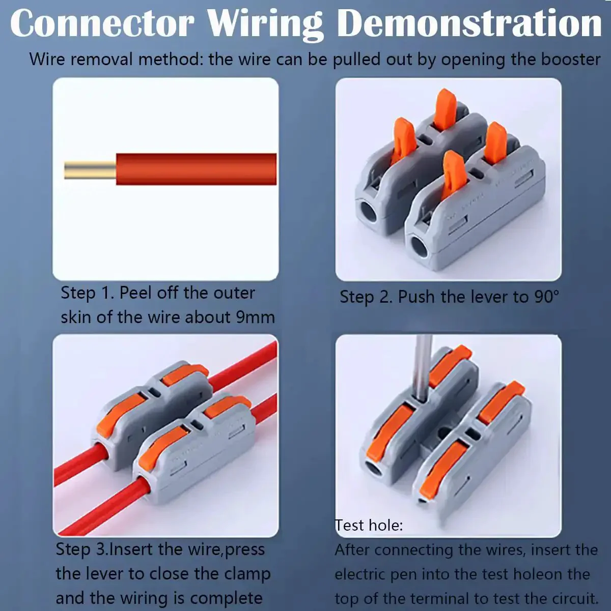 Mini Lever Nut Wire Connector Set SCH-2 With Plug-And-Play Quick Spring Terminal Blocks, Reusable Cable Clamp Connectors, Durable Flame Retardant Nylon Housing, Includes Mounting Screws, 14 Pcs For Easy DIY Electrical Wiring - Image 4