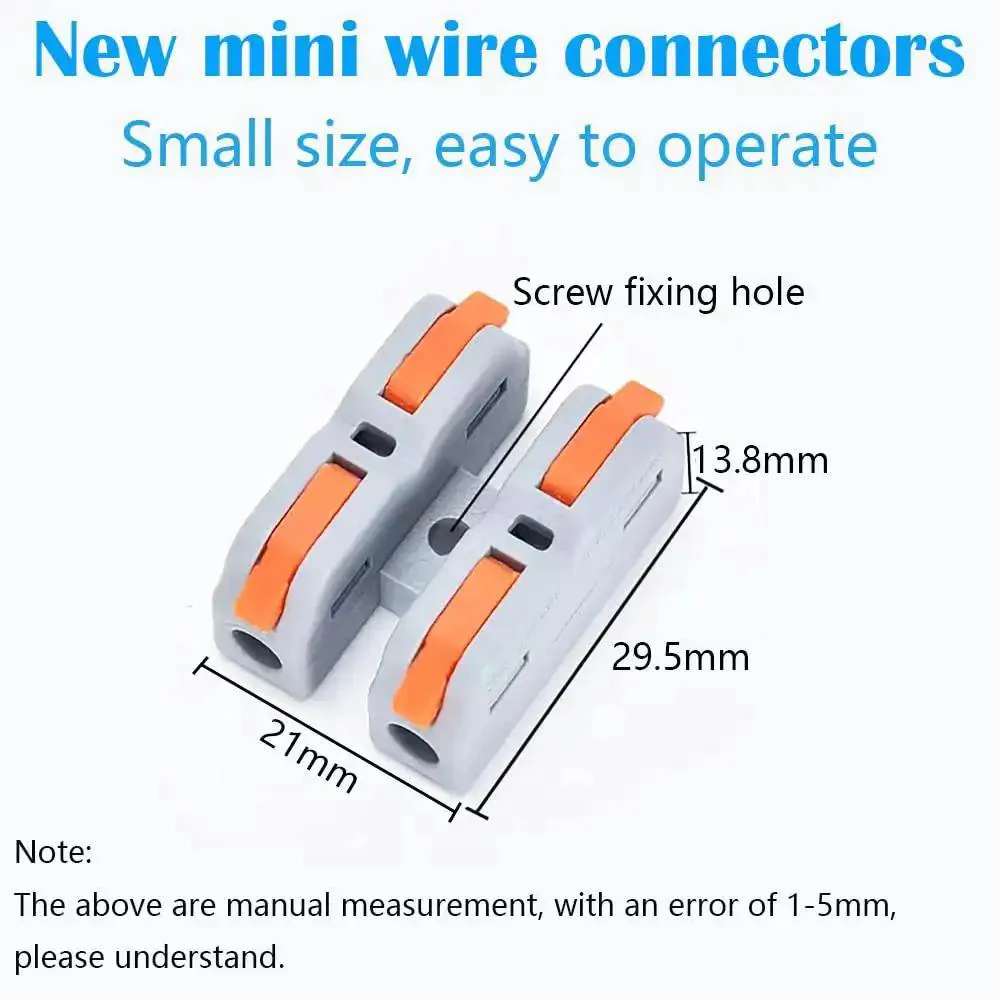 Mini Lever Nut Wire Connector Set SCH-2 With Plug-And-Play Quick Spring Terminal Blocks, Reusable Cable Clamp Connectors, Durable Flame Retardant Nylon Housing, Includes Mounting Screws, 14 Pcs For Easy DIY Electrical Wiring - Image 5