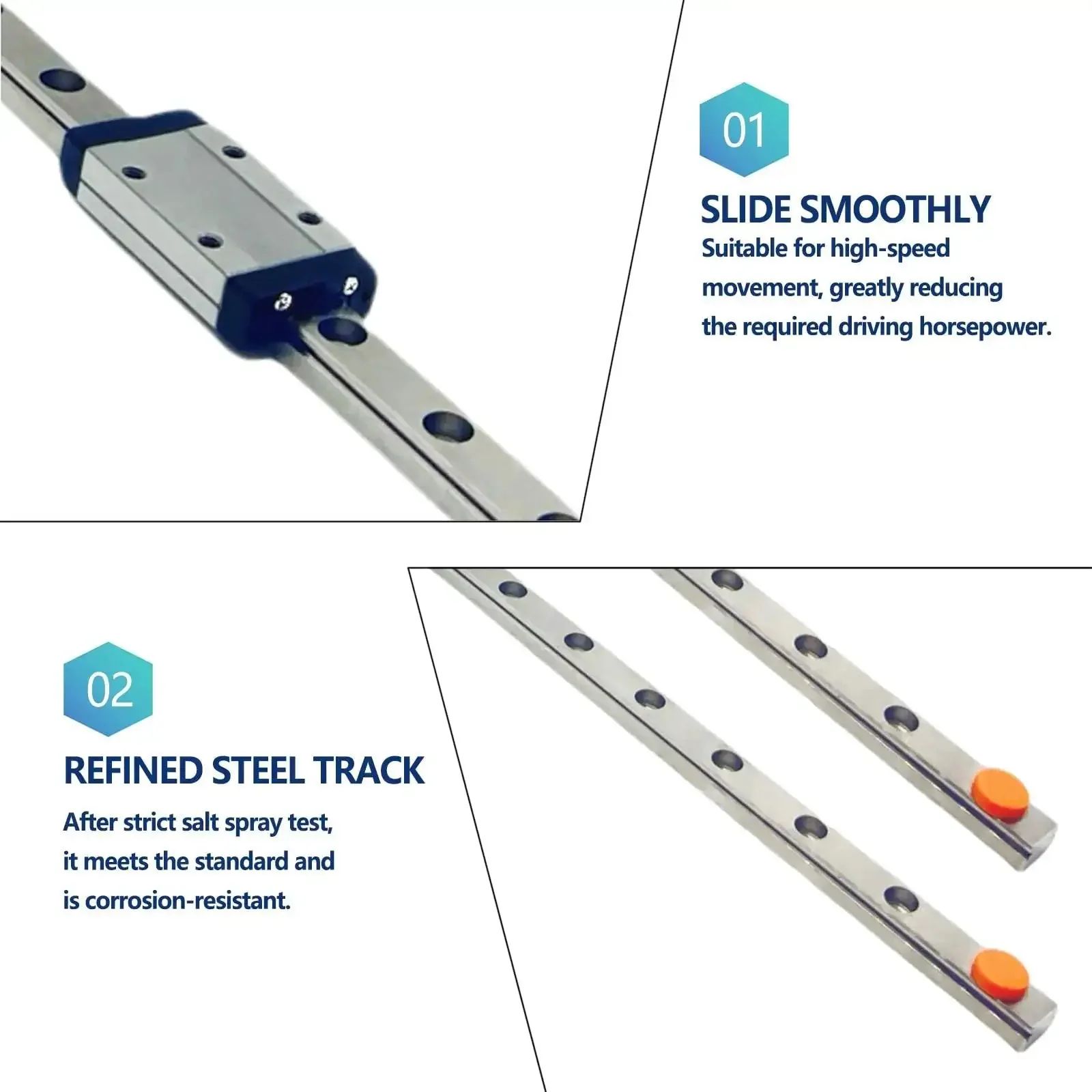 Mini Linear Guide Rail 400mm Pair With MGN9H Sliding Block For Dope Pro Grade Low Friction Whisper Quiet Linear Motion In 3D Printers CNC Machines Medical And Automation Gear - Image 4