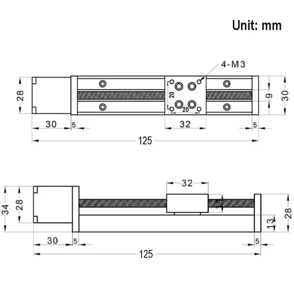 Mini Linear Rail Guide Slide Actuator With T6x1 Lead Screw And NEMA11 Stepper Motor 50mm Stroke For DIY CNC Router Parts X Y Z Dope Precision Linear Motion And Easy Fine Tuning Of Machinery - Image 4