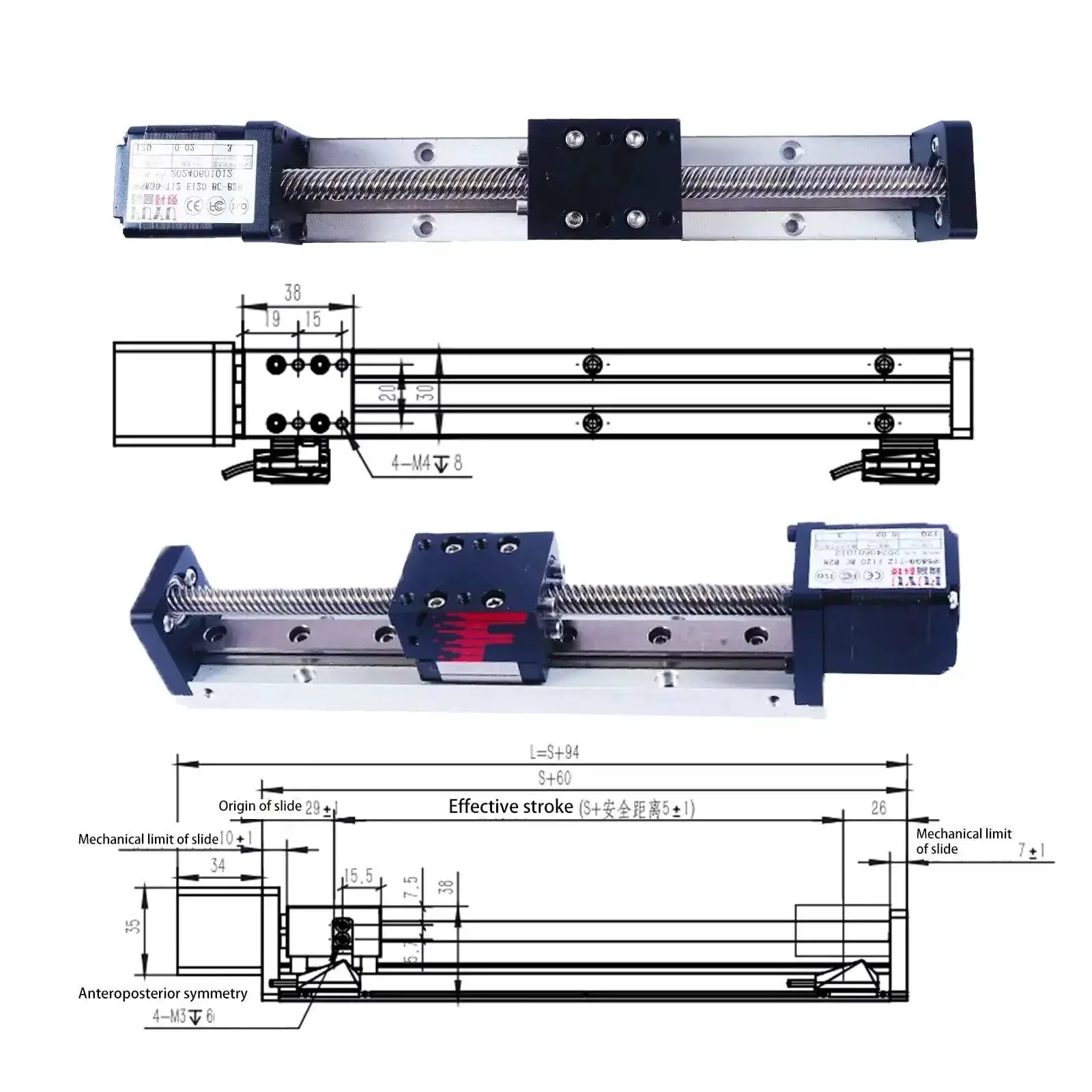 Mini Linear Rail Slide Guide For CNC Motion Table With Nema 14 Stepper Motor, 50 To 300mm Stroke, 0.02mm Repeatability, 3kg Horizontal Load, 1kg Vertical Load, Plug And Play Setup, Rugged Motorized Linear Guide - Image 6