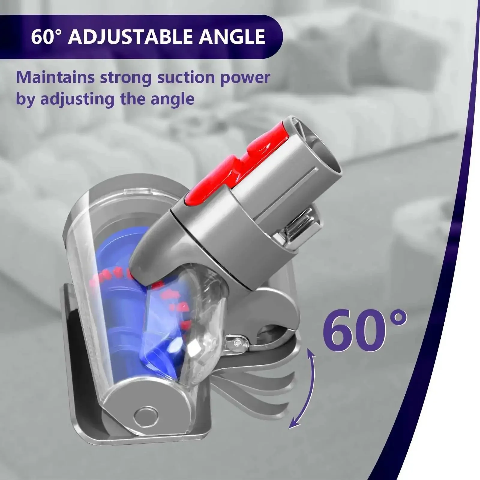 Mini Motorized Vacuum Brush Head For Dyson V7 V8 V10 V11 V15 Cordless Cleaners Totally Great For Pet Hair Removal On Carpets Stairs Couches Car Mats And Upholstery With Easy Snap Fit Attachments - Image 3