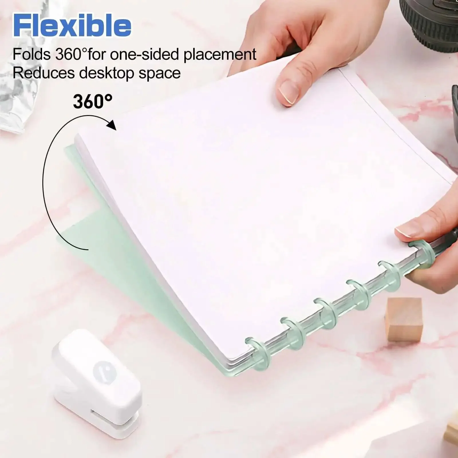 Mini Mushroom Hole Punch 1 Hole Puncher Handheld Paper Punch For Booklets And Crafts, Handy Compact Single Hole Punch Tool For School, Office, DIY Projects, Punches Up To Three Sheets Of A4 - Image 3
