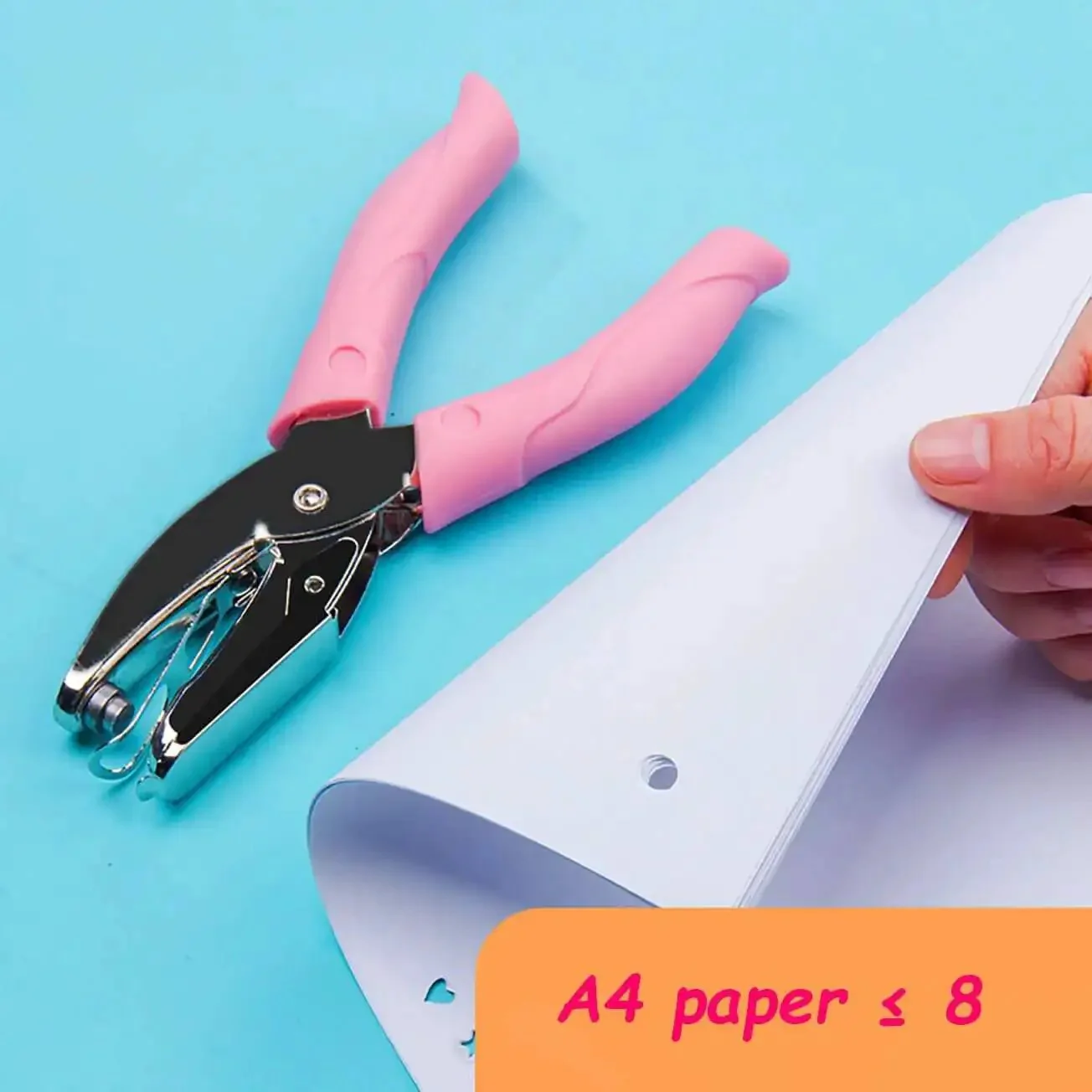 Mini One Quarter Inch Circle Hole Punch With Pink Soft Grip For DIY Craft Tags Clothing Tickets Scrapbooking Tool Puncher For Paper And Leather Up To 2mm Thick Easy Grip Durable Metal Build - Image 3