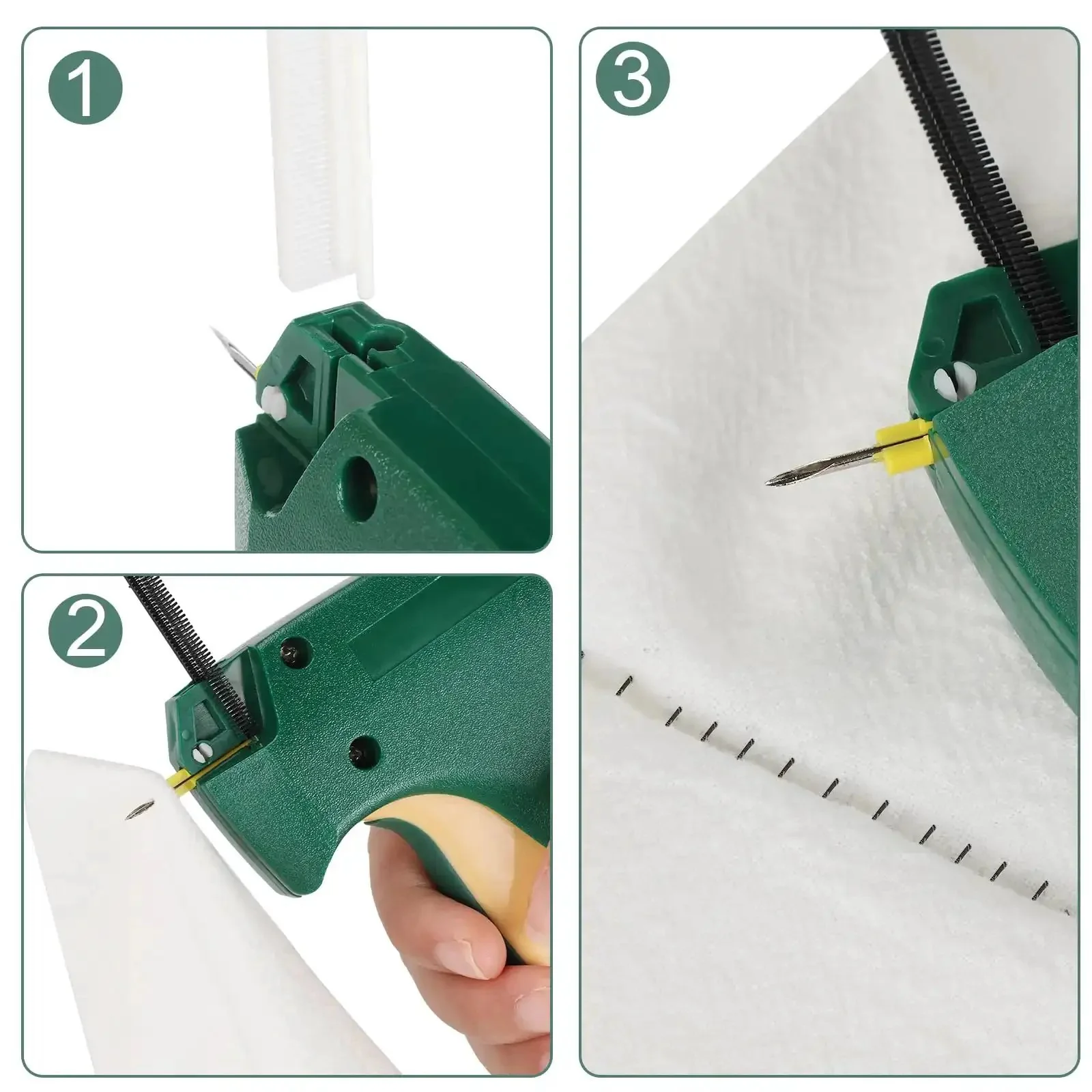 Mini Stitch Gun For Clothes Quick Hemming And Repair Tool With Two Needles 4.4mm Fastener Lightweight Fabric Quick Stitcher Kit For Mending Clothes And DIY Sewing Projects - Image 8