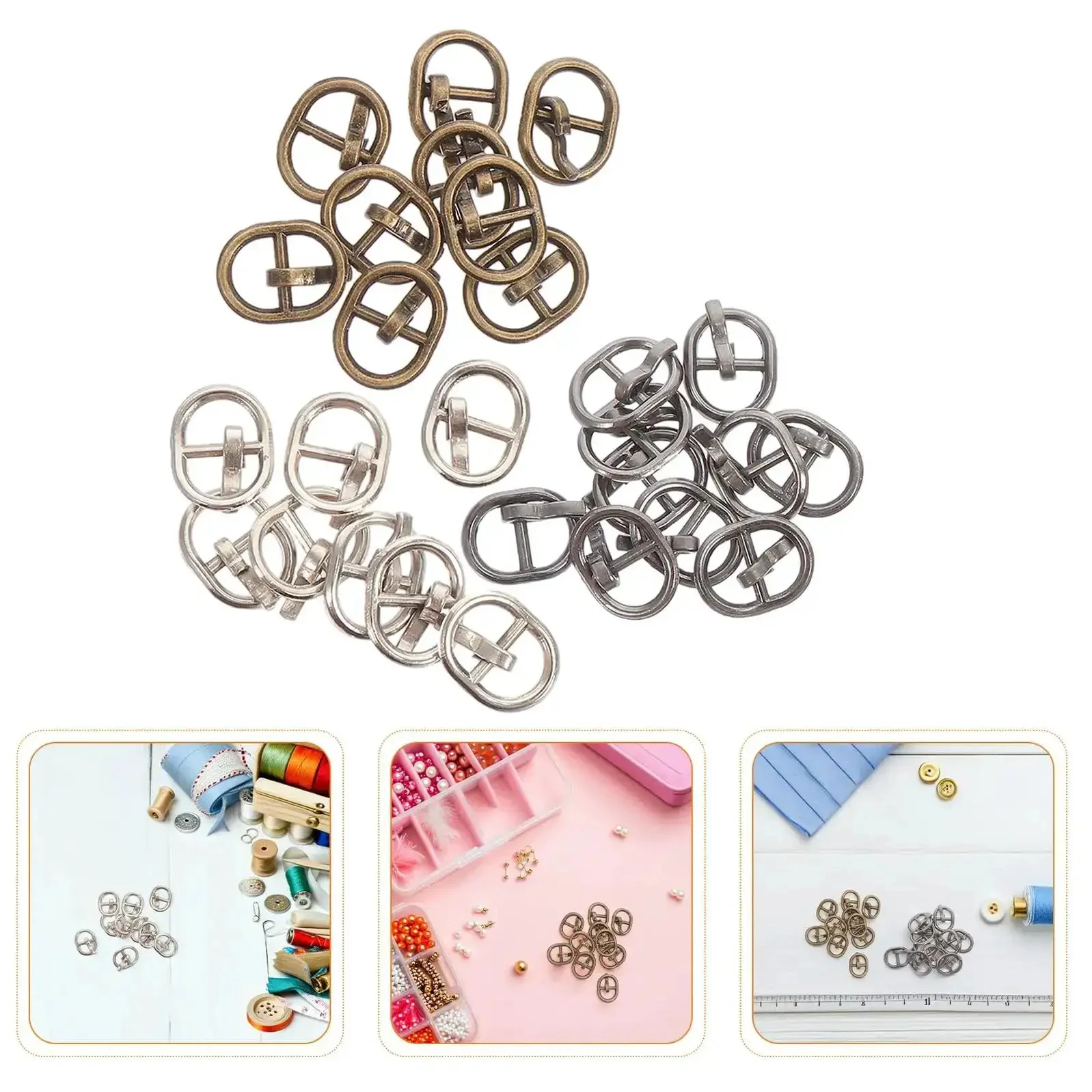 Miniature Alloy Buckle Set With 150 Pieces Silver Single Prong Fasteners For Doll Clothes, Shoes, And Craft Projects Durable For DIY Sewing And Model Making Tiny Belt Buckles For Creative Accessories - Image 3
