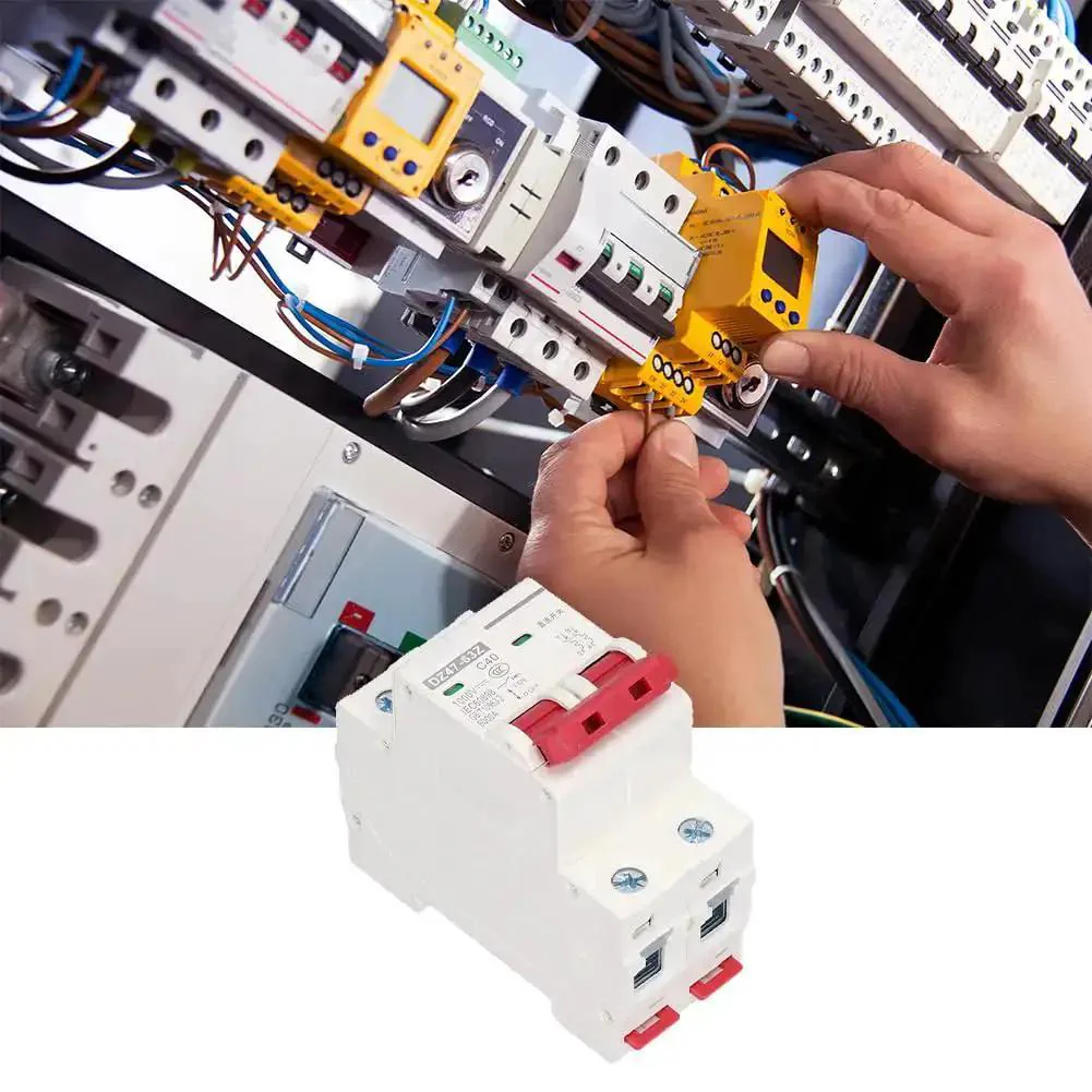 Miniature Circuit Breaker DZ47-63 C40 2 Pole Rail Mount For Industrial DIN Rail Systems Low Voltage DC 1000V 40A Overload Protection Switch Heavy Duty Solar Ready Electrical Protector For Home And Building Safety - Image 6