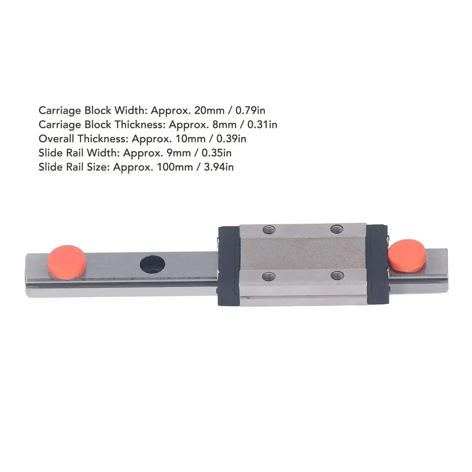 Miniature Linear Guide Rail With Bearing Steel Carriage Block 100mm Motion Guide For CNC Tools And 3D Printers Boss Grade Smooth Low Friction Sliding High Precision Guidance For Precise Motion - Image 6