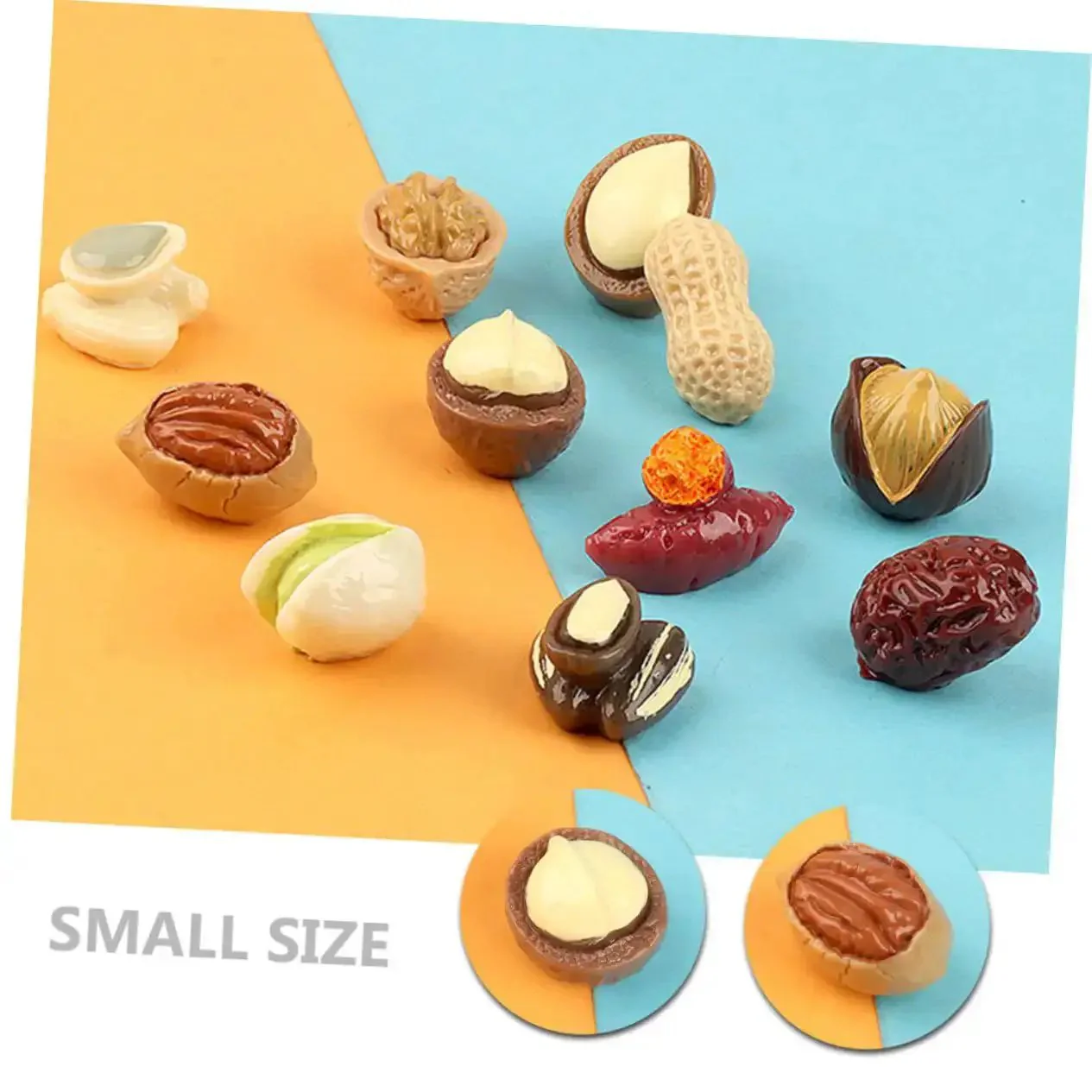 Miniature Resin Nut Ornaments Set For Dollhouse Food Decor, Realistic Tiny Nut Models For Crafts And DIY Projects, Totally Cute Creative Play And Home Decoration In Mixed Styles - Image 7