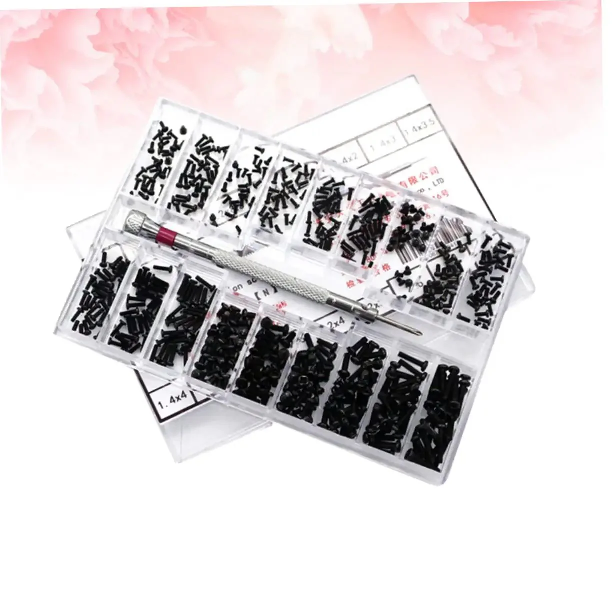 Miniature Screw Set Kit For DIY Repairs And Pros, Pro Grade Lightweight Portable Screws Assortment With Round Head And Flat Head Carbon Steel Screws In Clear Storage Case - Image 4