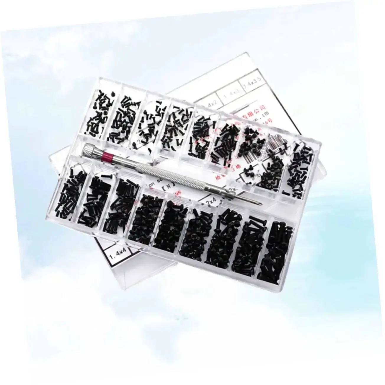 Miniature Screw Set With Flat Head Countersunk Machine Screws In Transparent Storage Case For Diyers And Pros Organized By Size For Quick Access Handy Box For Home Repairs Electronics Appliances And Hobby Projects - Image 3