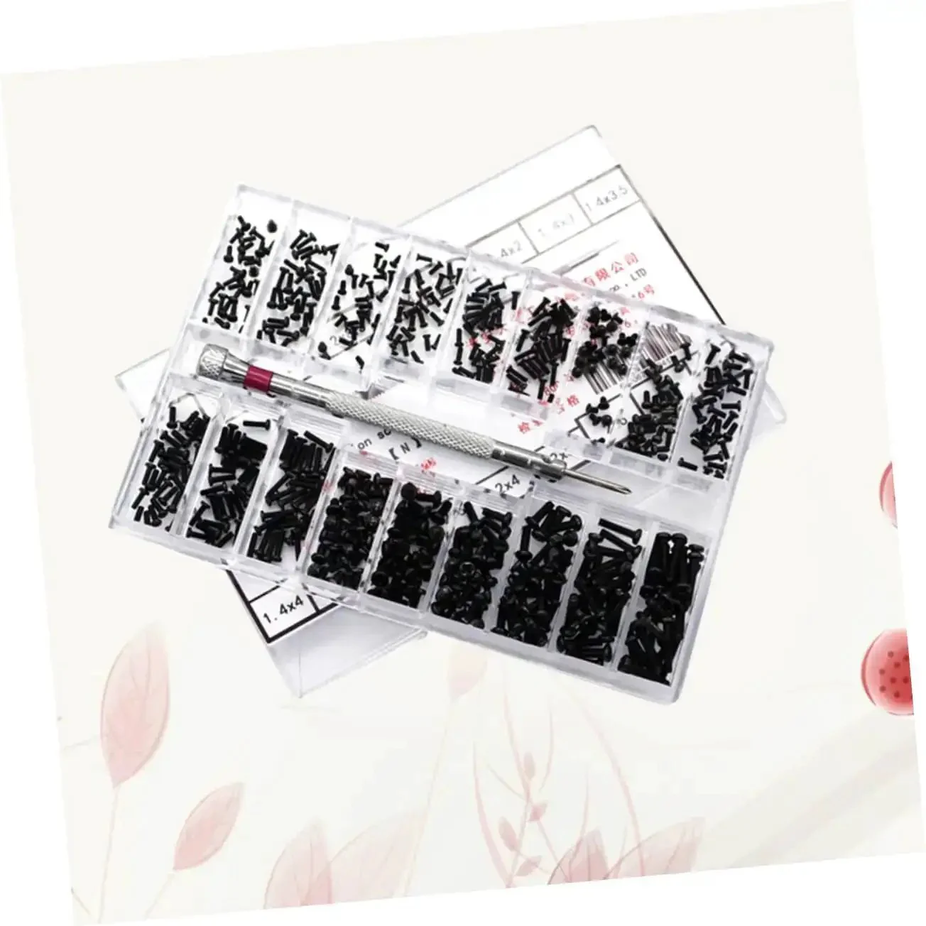 Miniature Screw Set With Flat Head Countersunk Machine Screws In Transparent Storage Case For Diyers And Pros Organized By Size For Quick Access Handy Box For Home Repairs Electronics Appliances And Hobby Projects - Image 4