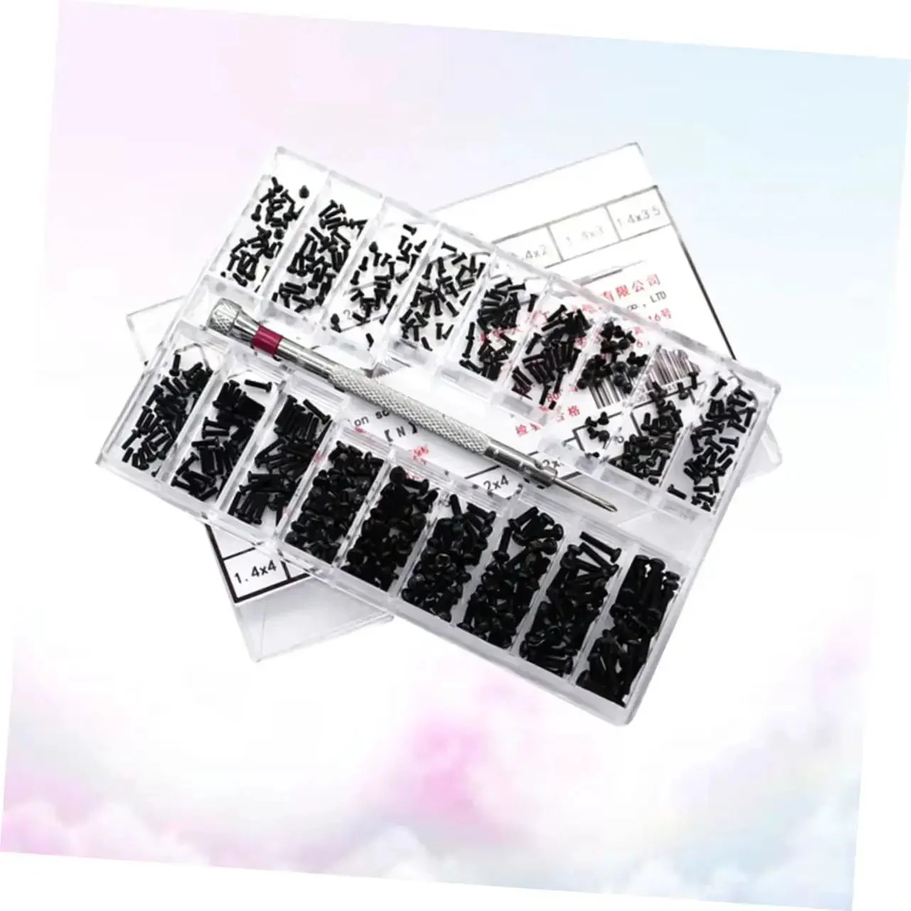 Miniature Screw Set With Flat Head Countersunk Machine Screws In Transparent Storage Case For Diyers And Pros Organized By Size For Quick Access Handy Box For Home Repairs Electronics Appliances And Hobby Projects - Image 6