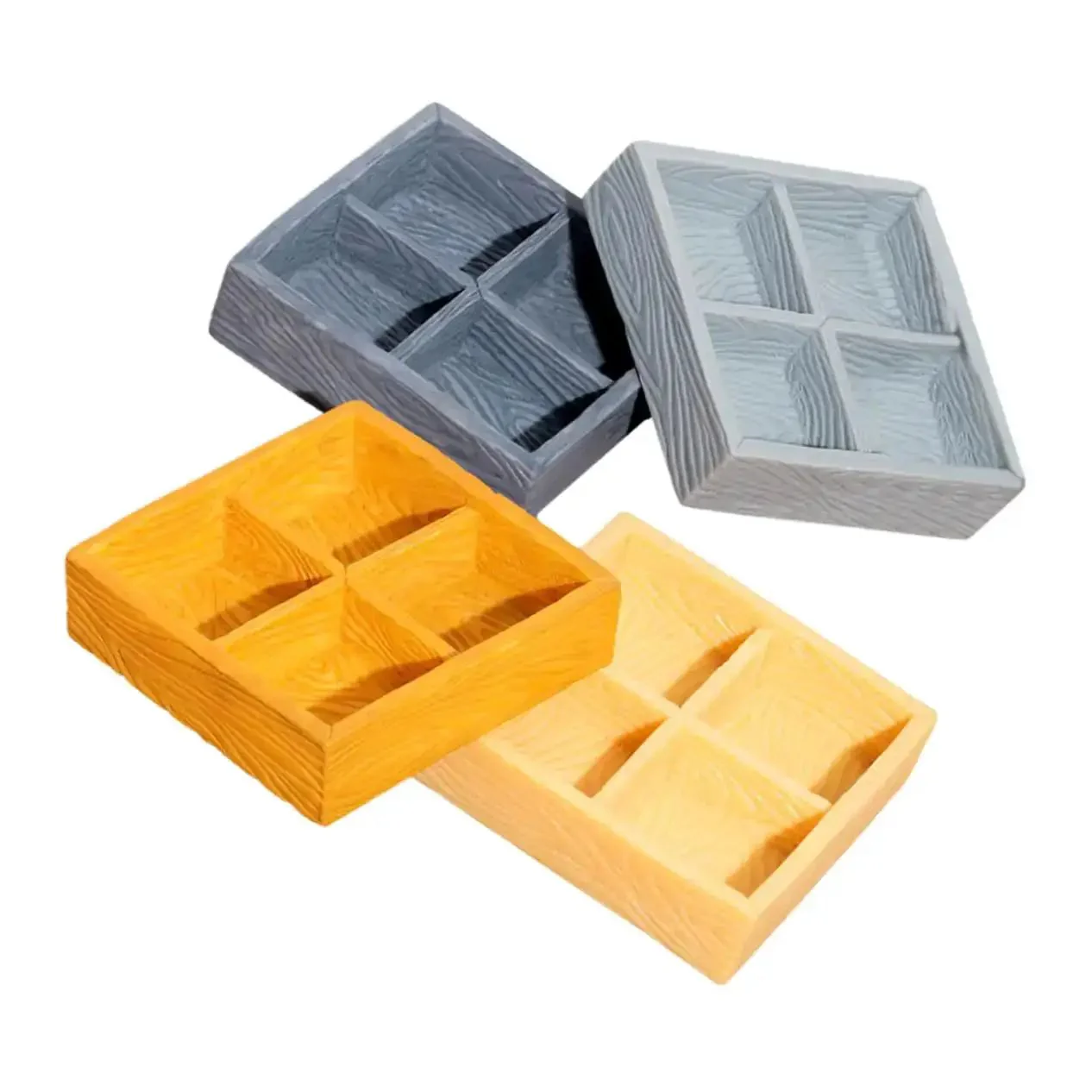 Miniature Storage Box Set For Dollhouse Accessories Made From Durable Resin With Four Grid Compartments Perfect For Storing Candy Nuts Or Tiny Ornaments And Micro Landscape Details For Scene Decor