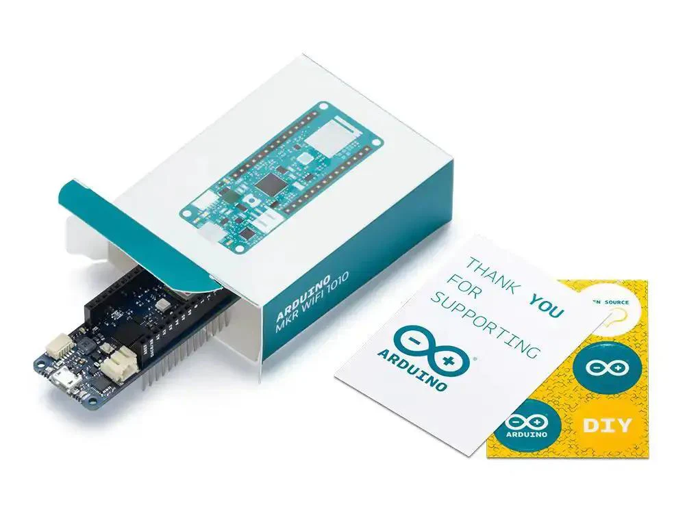 MKR WiFi 1010 Board With A 32 Bit ARM Cortex M0 Plus Processor Built In WiFi And Bluetooth For Maker Projects 250KB Flash 32KB SRAM Secure Element 14 Digital I O Pins 6 Analog Inputs Compatible With Arduino IDE