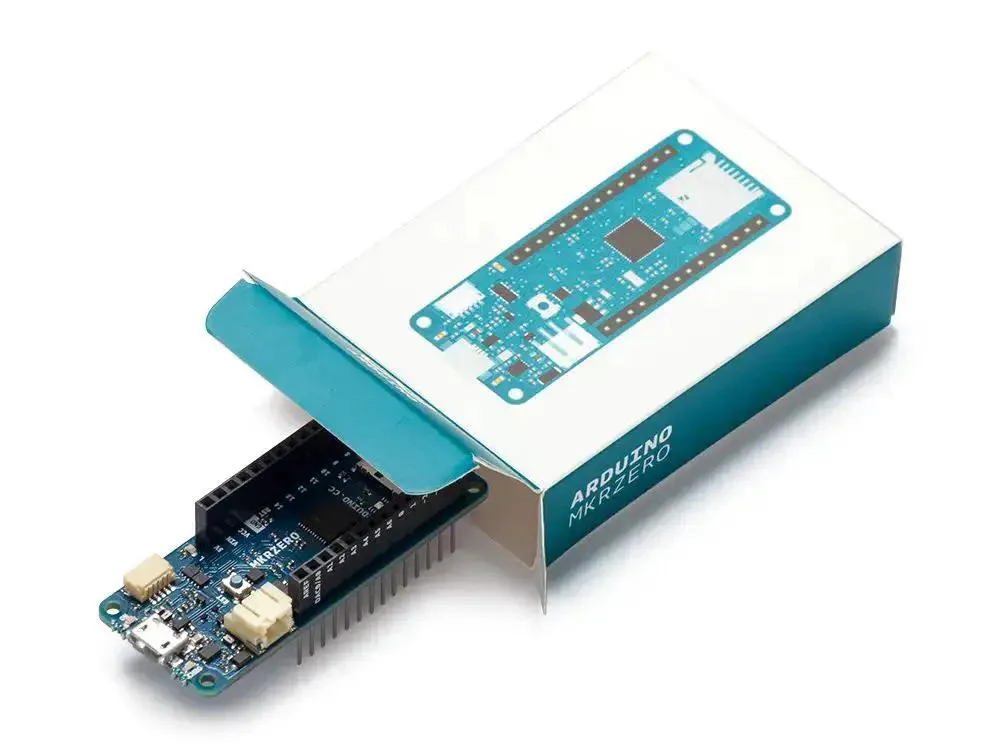 MKR Zero Board With SAMD21 Cortex M0 Plus 32 Bit ARM MCU Built In SD Card Slot For Music Playback Maker Friendly 22 Digital IO Pins 12 PWM Outputs 256 KB Flash 32 KB SRAM 3.3 Volt Operating Voltage