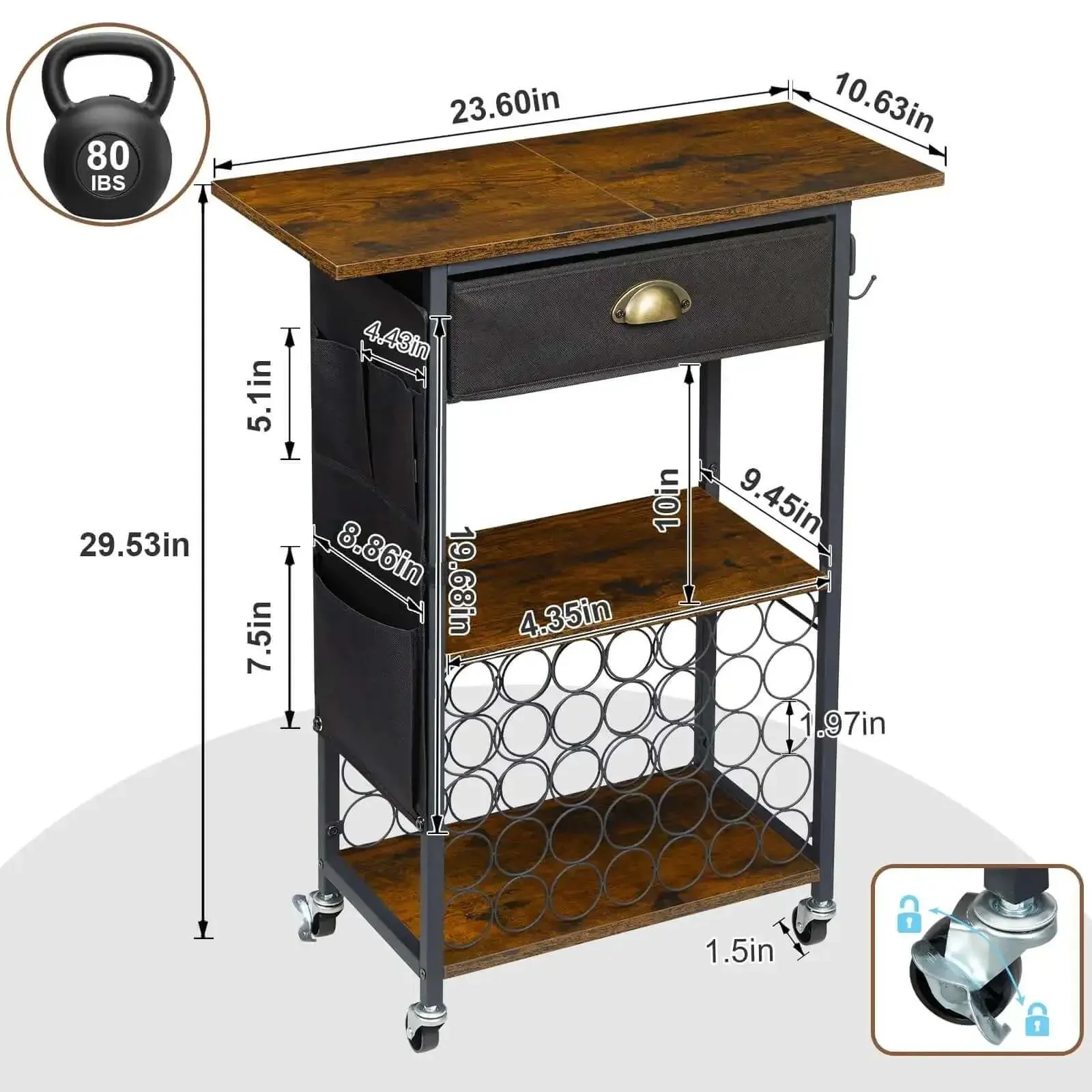 Mobile Craft Cart Organizer With Wheels For Cutting Tools Machines Vinyl Rolls And Heat Press Stand A Versatile Craft Room Storage Solution That Keeps All Your Tools Neat Handy And Ready To Create On The Go Anywhere - Image 3