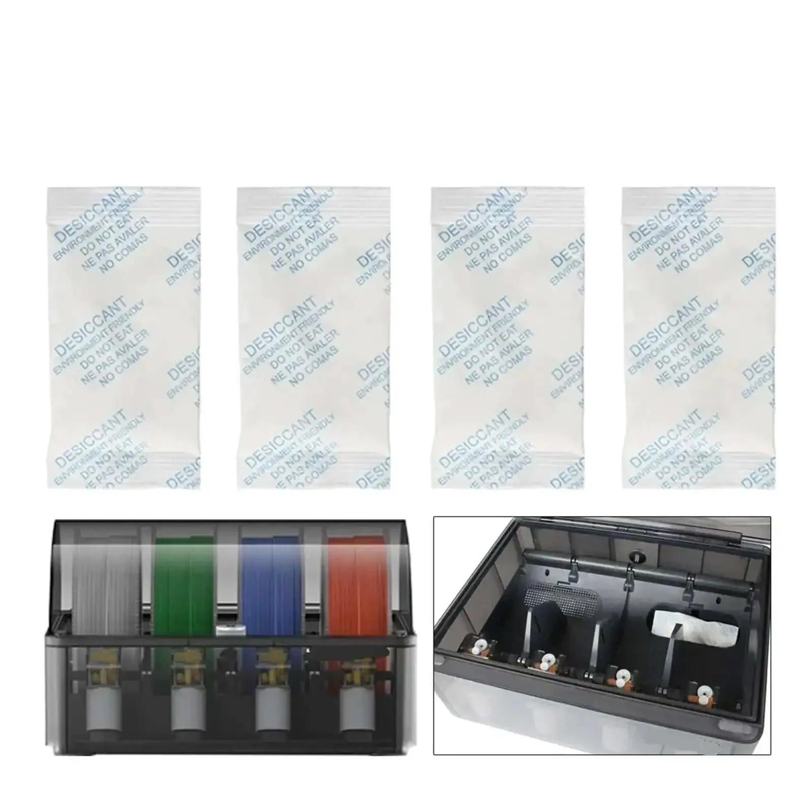 Moisture Absorbing Desiccant Packets AMS Ready For Filament Dryer Box Fits P1P P1S X1C 3D Printer Filament Drying Dehumidifier 24 Pack Keeps Filaments Dry Between Builds For Consistent Prints - Image 6