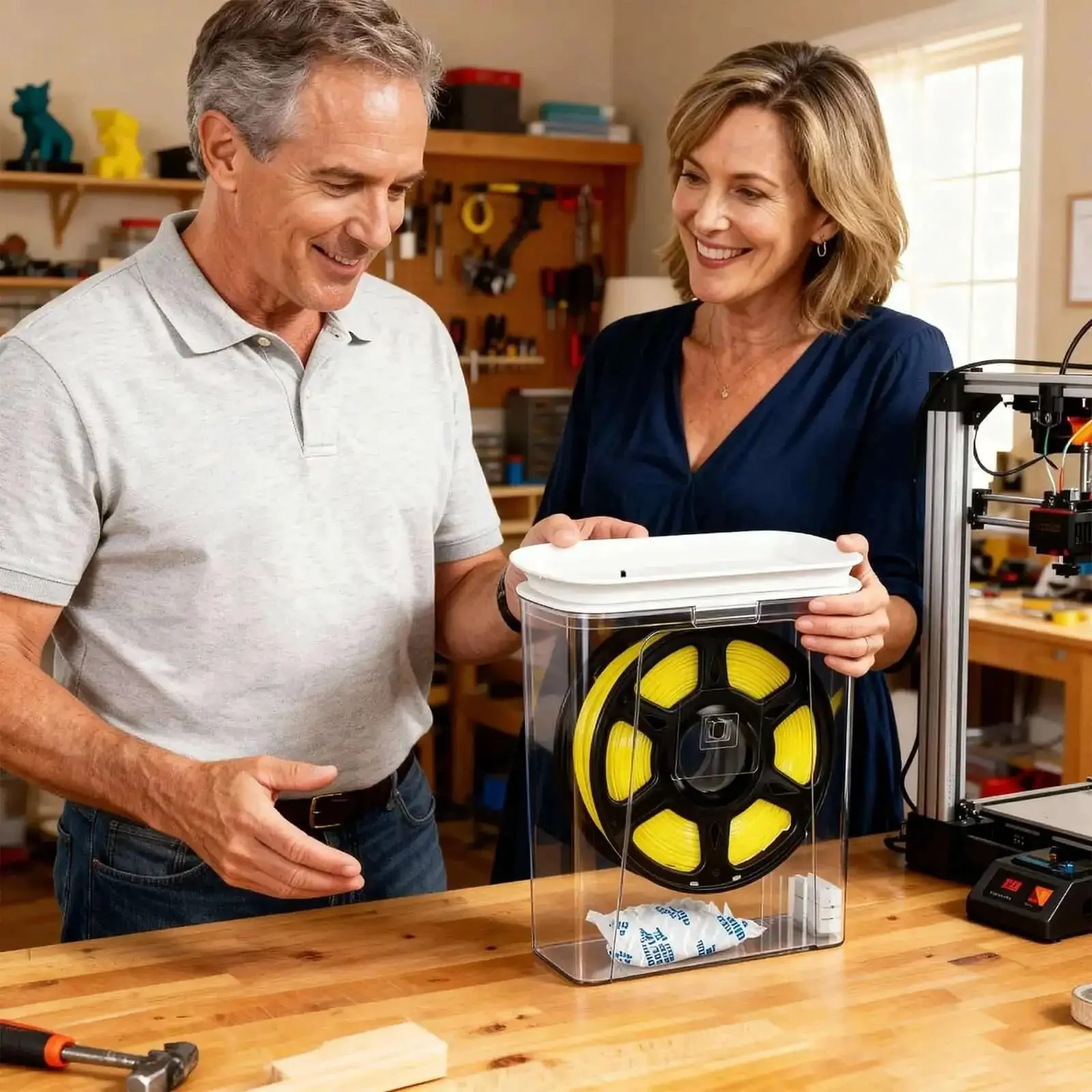 Moisture-Proof 3D Printing Filament Dryer Box With Built-In Desiccant Keeps PLA, ABS, PETG Dry And Bubble-Free For Consistent Print Quality And Longer Filament Life For Hobbyists And Pros - Image 4