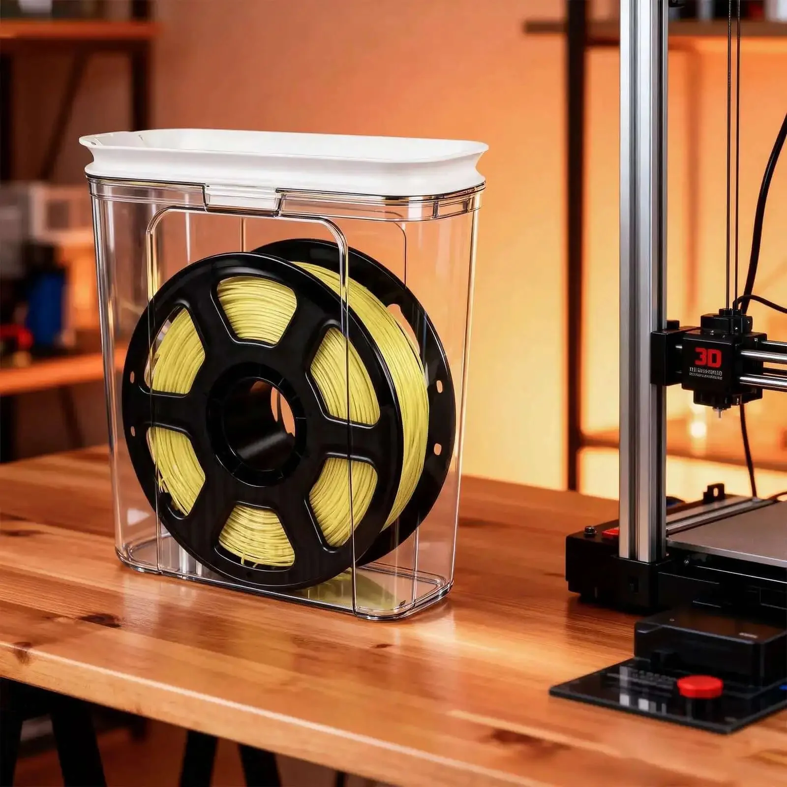 Moisture Proof And Dust Proof 3D Printing Filament Storage Box Set, 4 Pack With Desiccants, Sealed Design Keeps PLA Nylon And Other Filaments Dry, Dust Free, Fits 1.75Mm And 2.85Mm Spools - Image 4