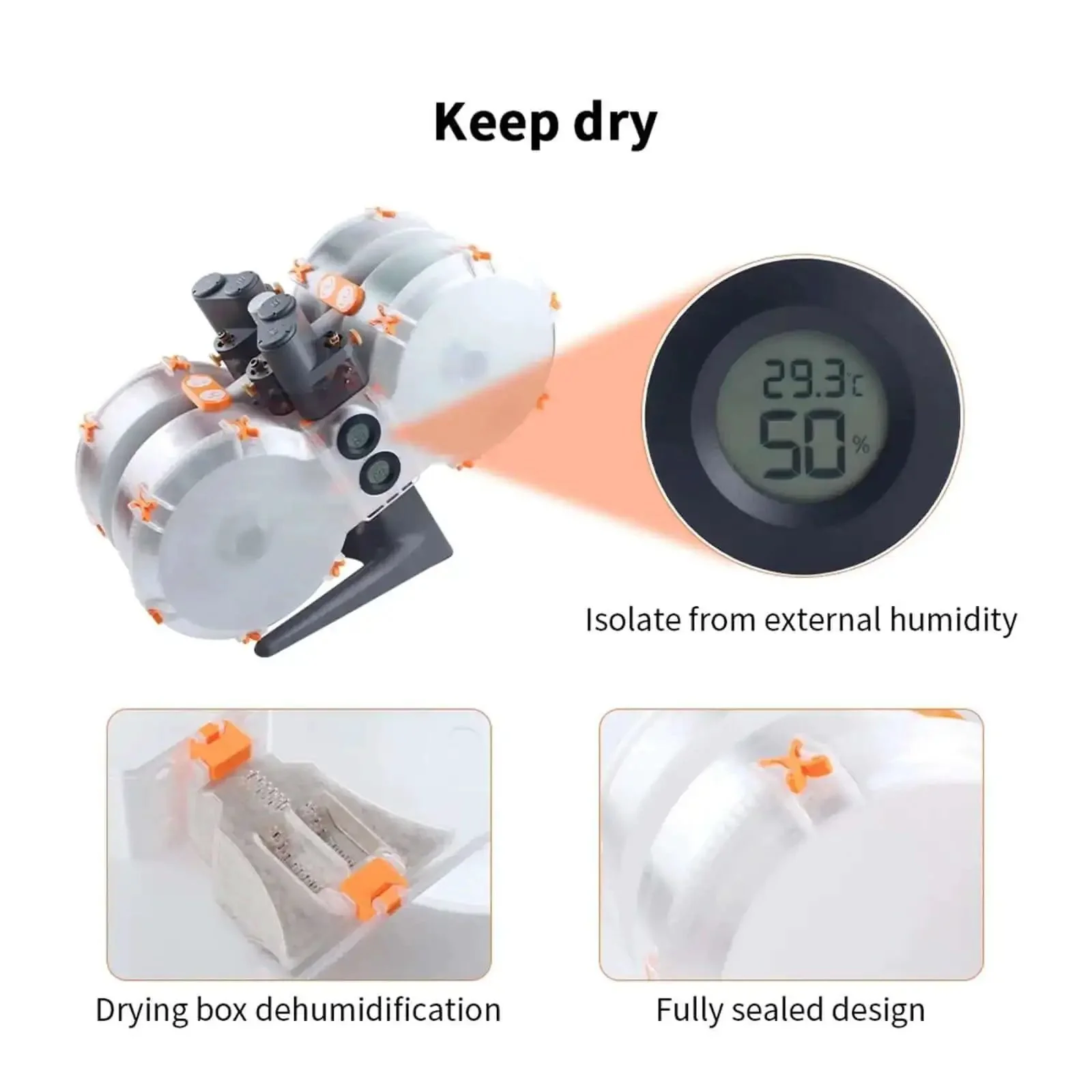 Moisture Proof Filament Spool Enclosure For Dry Storage That Keeps Your Filament Safe From Humidity Bubbles And Clogs With No Fuss Seamless Compatibility For AMS Lite And Filament Management Systems Fits Bambu Lab A1 And A1 Mini Dryer For A1 Box - Image 4