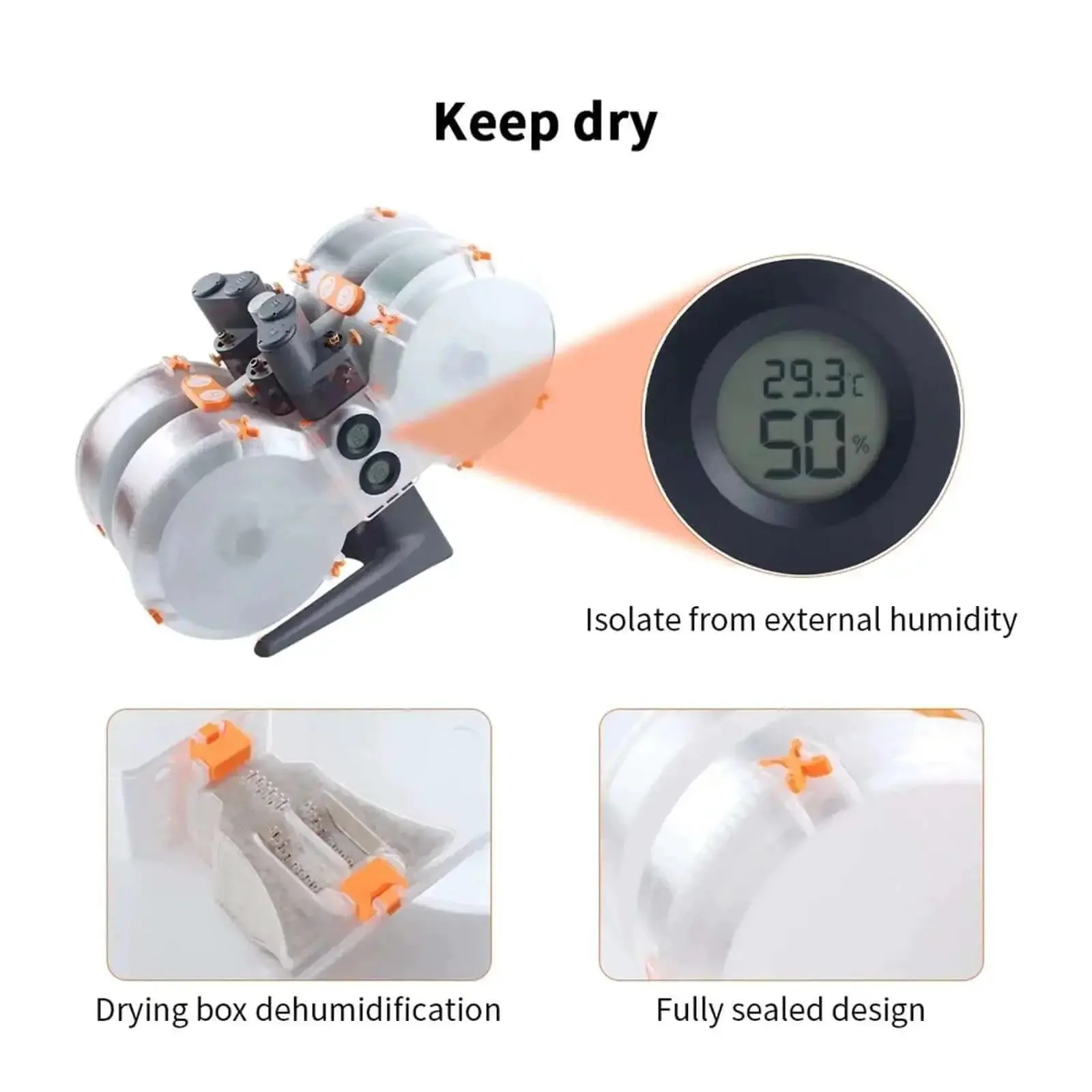 Moistureproof Filament Spool Enclosure For AMS Lite, Fits Bambu Lab A1 And A1 Mini Filament Dryer, Dustproof Dry Box Keeps Filaments Clean, Reduces Stringing And Clogs For Smooth Daily 3D Printing - Image 3