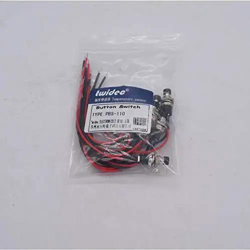 Momentary Push Button Switch 2 Pin SPST Normally Open Mini Round 7mm Black Button With Pre Soldered Wires For DIY Projects Arcade Panels And Power On Off Use 3V 6V 12V 24V And 250V - Image 2