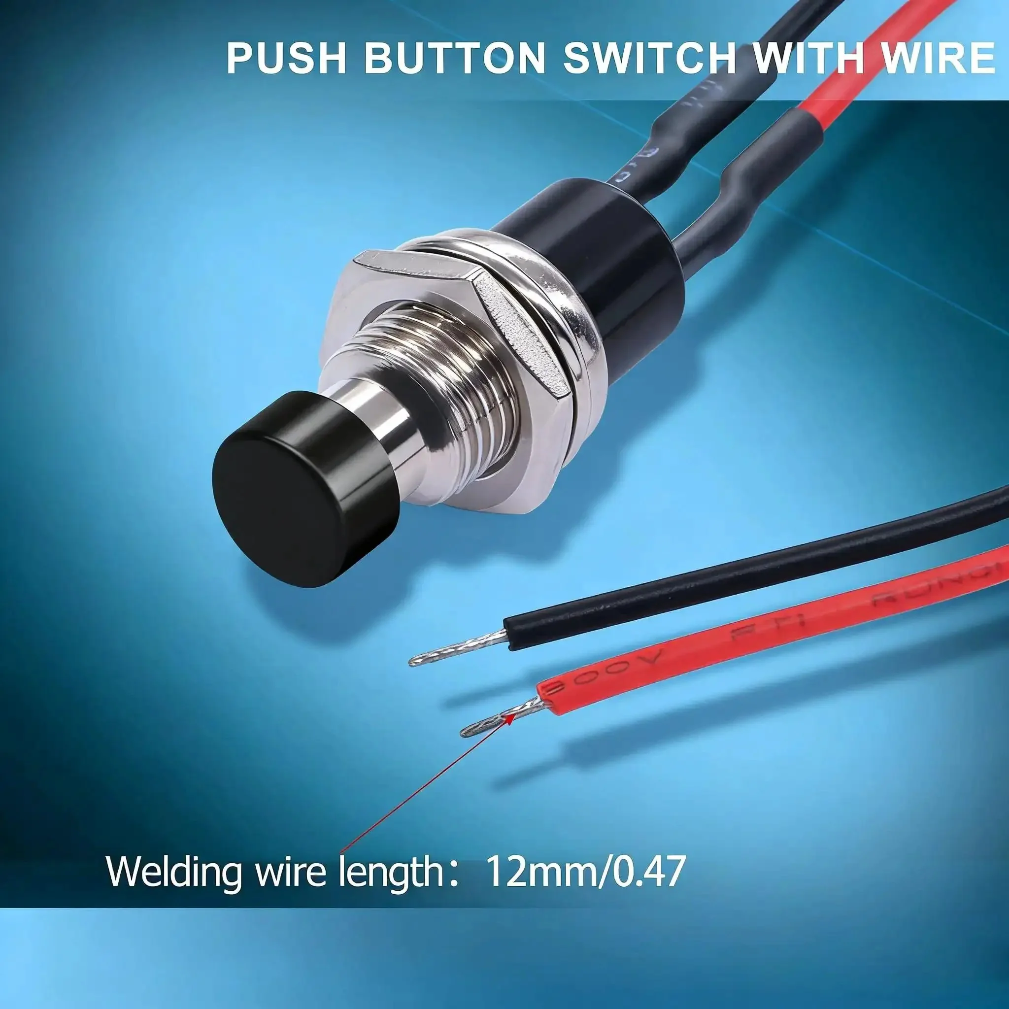Momentary Push Button Switch 2 Pin SPST Normally Open Mini Round 7mm Black Button With Pre Soldered Wires For DIY Projects Arcade Panels And Power On Off Use 3V 6V 12V 24V And 250V - Image 7