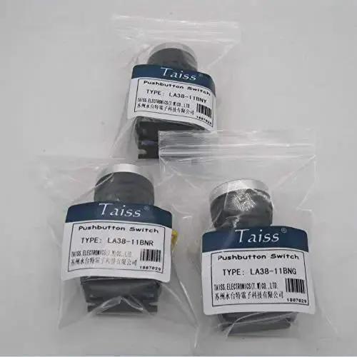 Momentary Push Button Switch 22mm 1NO 1NC With Red Yellow Green Buttons, Beefy Build, Rugged Industrial Panel Switch, 3 Year Warranty, Box Pack, LA38-11 Series - Image 2